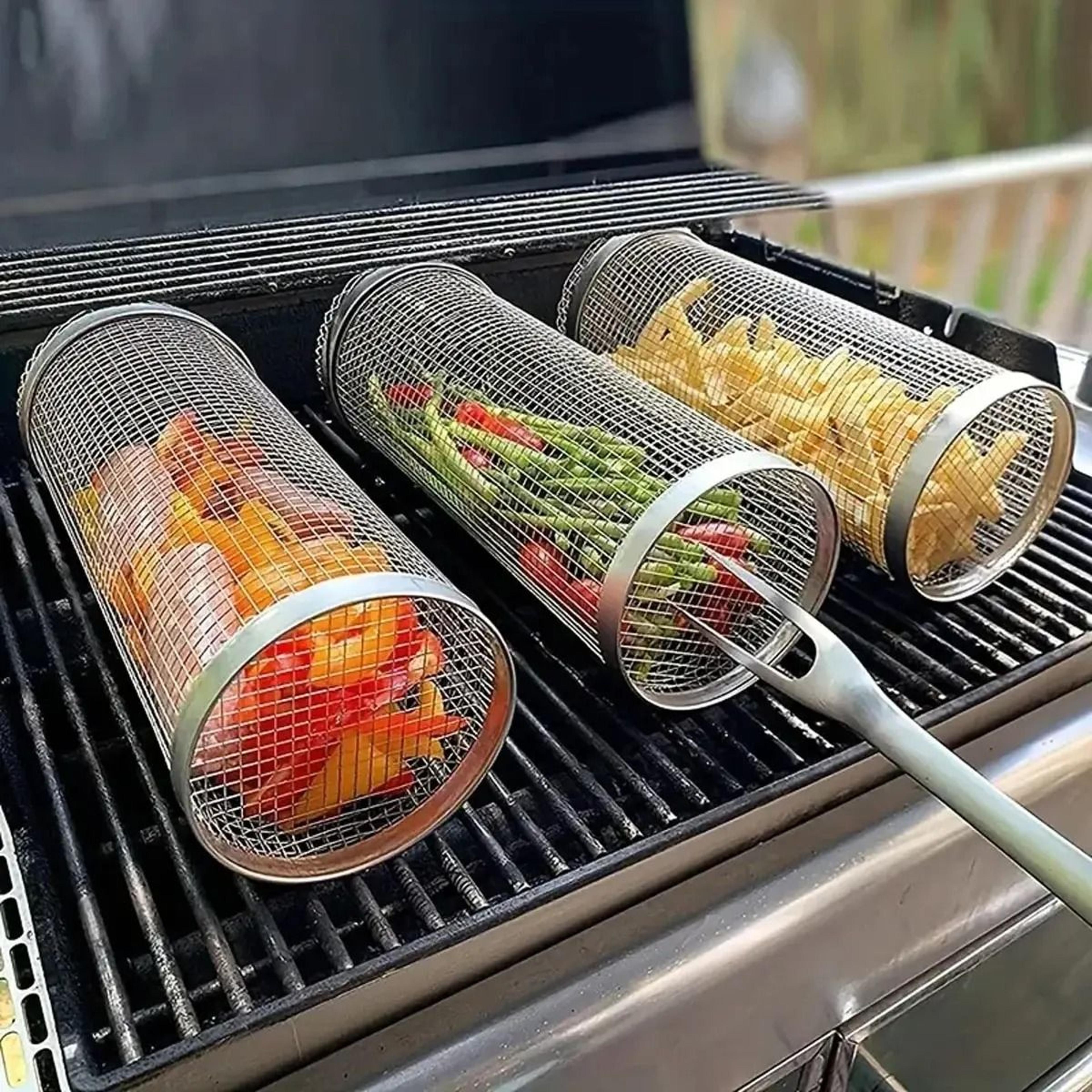 Stainless Steel BBQ Grill Cage Basket For Easy Outdoor Grilling And Camping 0