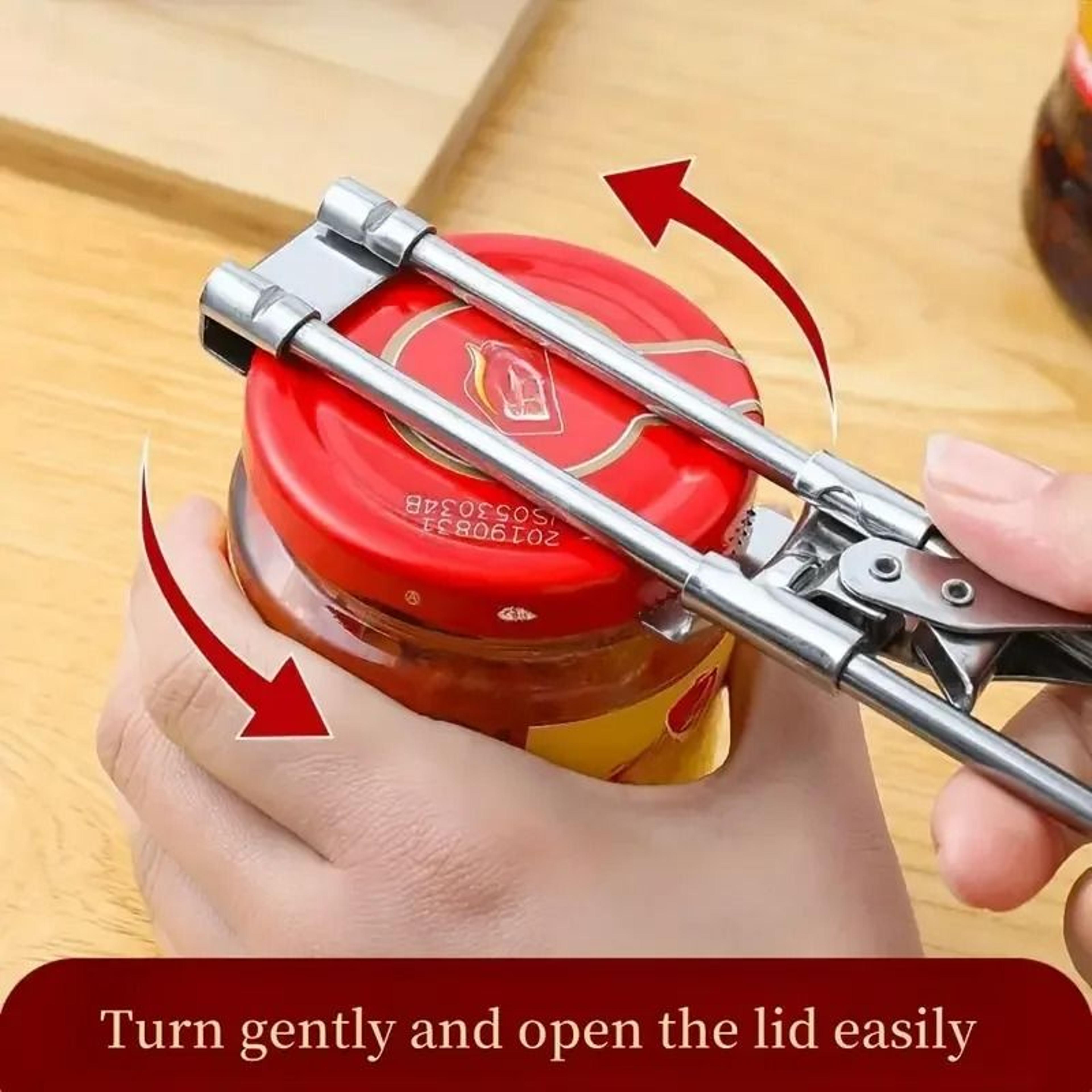 Adjustable Multi Function Bottle Opener Stainless Steel Jar Lid Opener For Easy Twisting 3