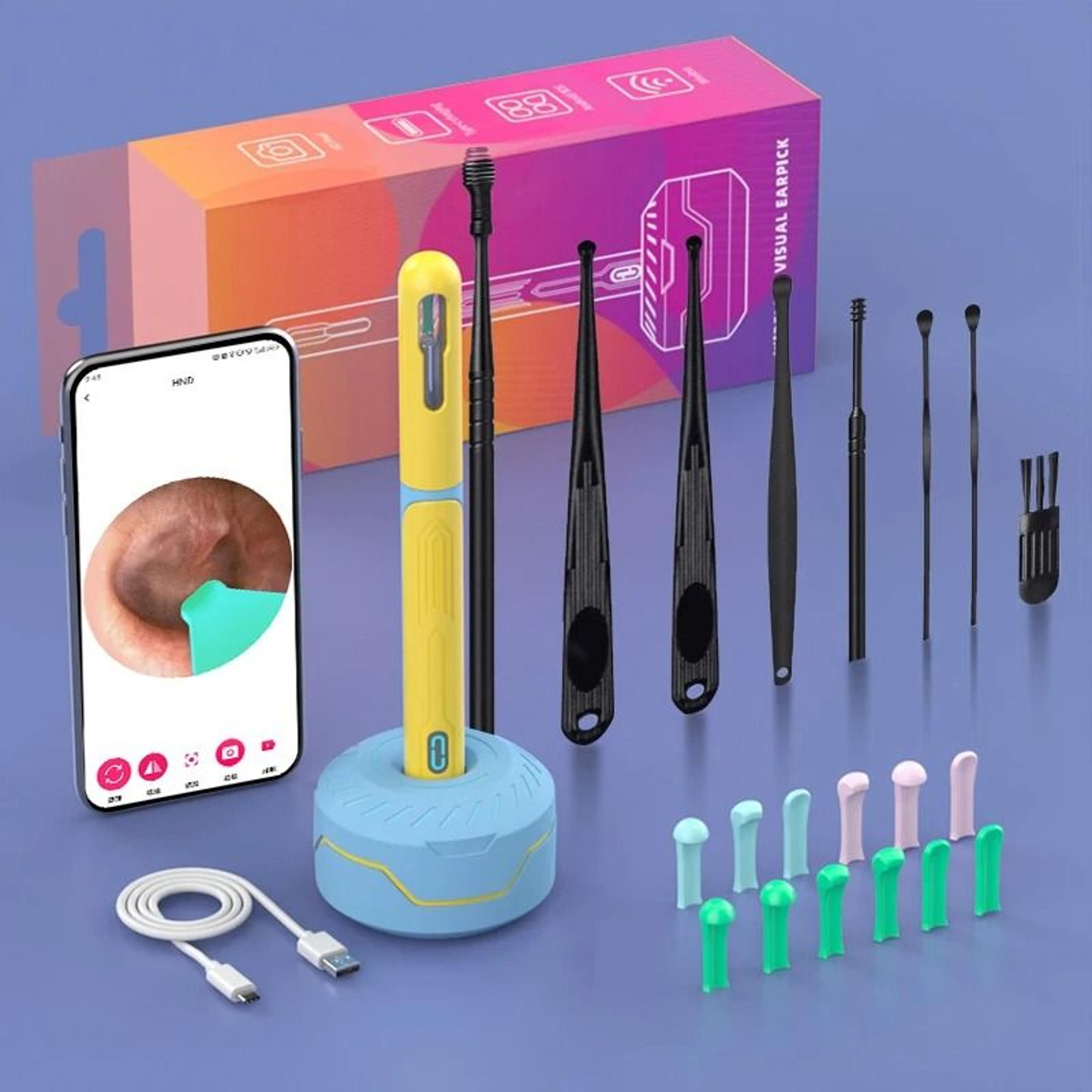 HD Ear Cleaner With Camera Otoscope Ear Cleaning Kit USB C Rechargeable Wax Removal Tool 5