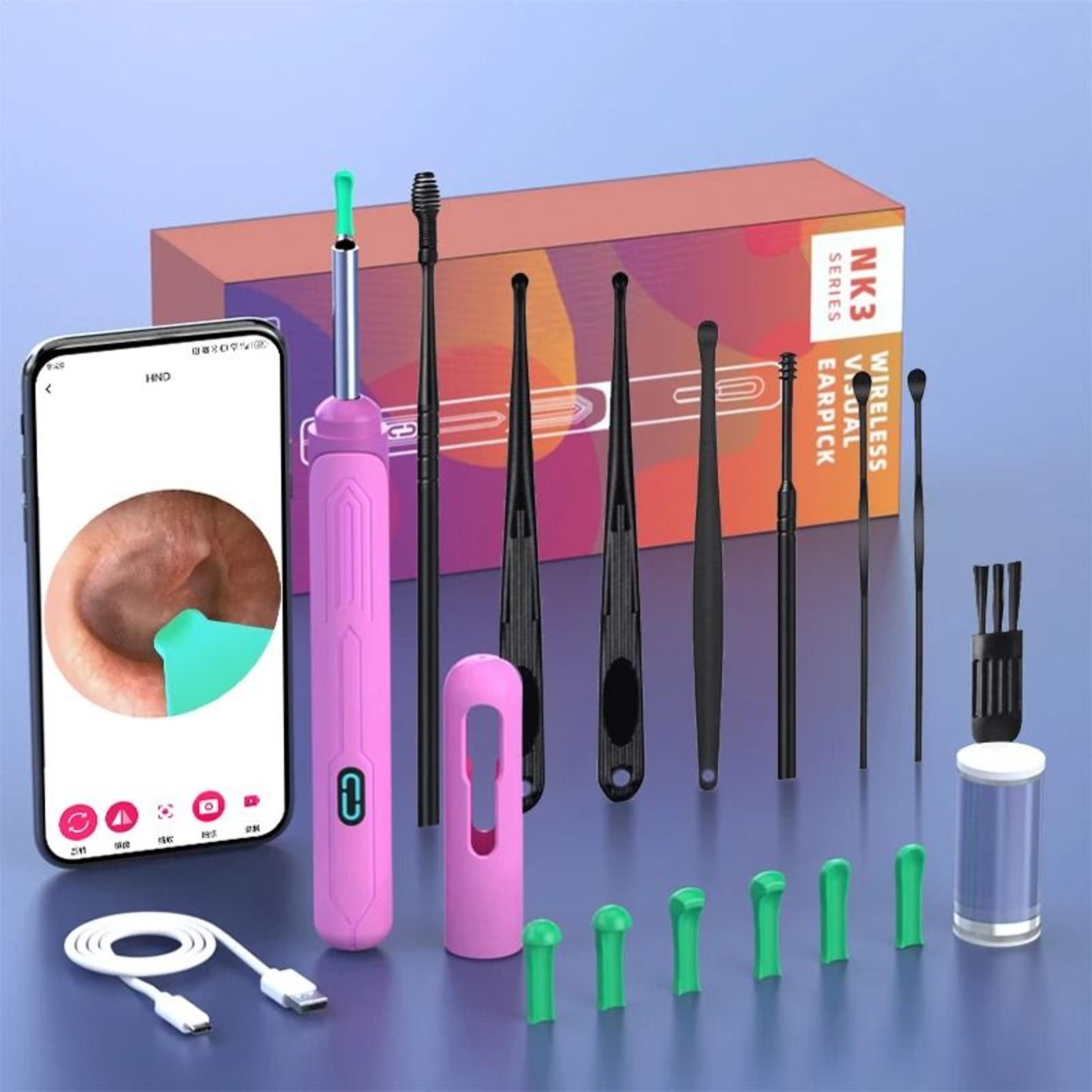 HD Ear Cleaner With Camera Otoscope Ear Cleaning Kit USB C Rechargeable Wax Removal Tool 8
