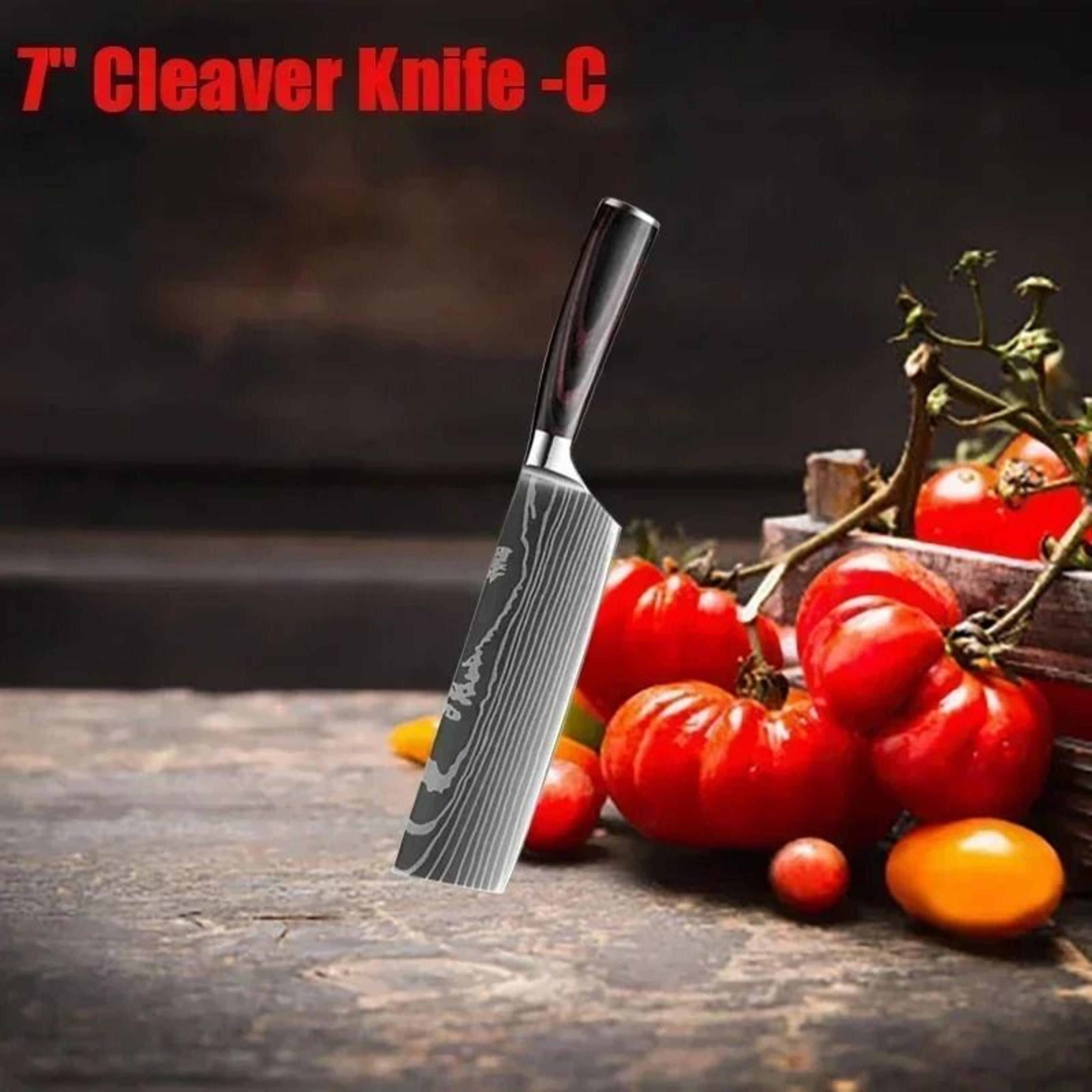 Professional Damascus Kitchen Knife Japanese Santoku And Butcher Cleaver For Precision Cutting 1