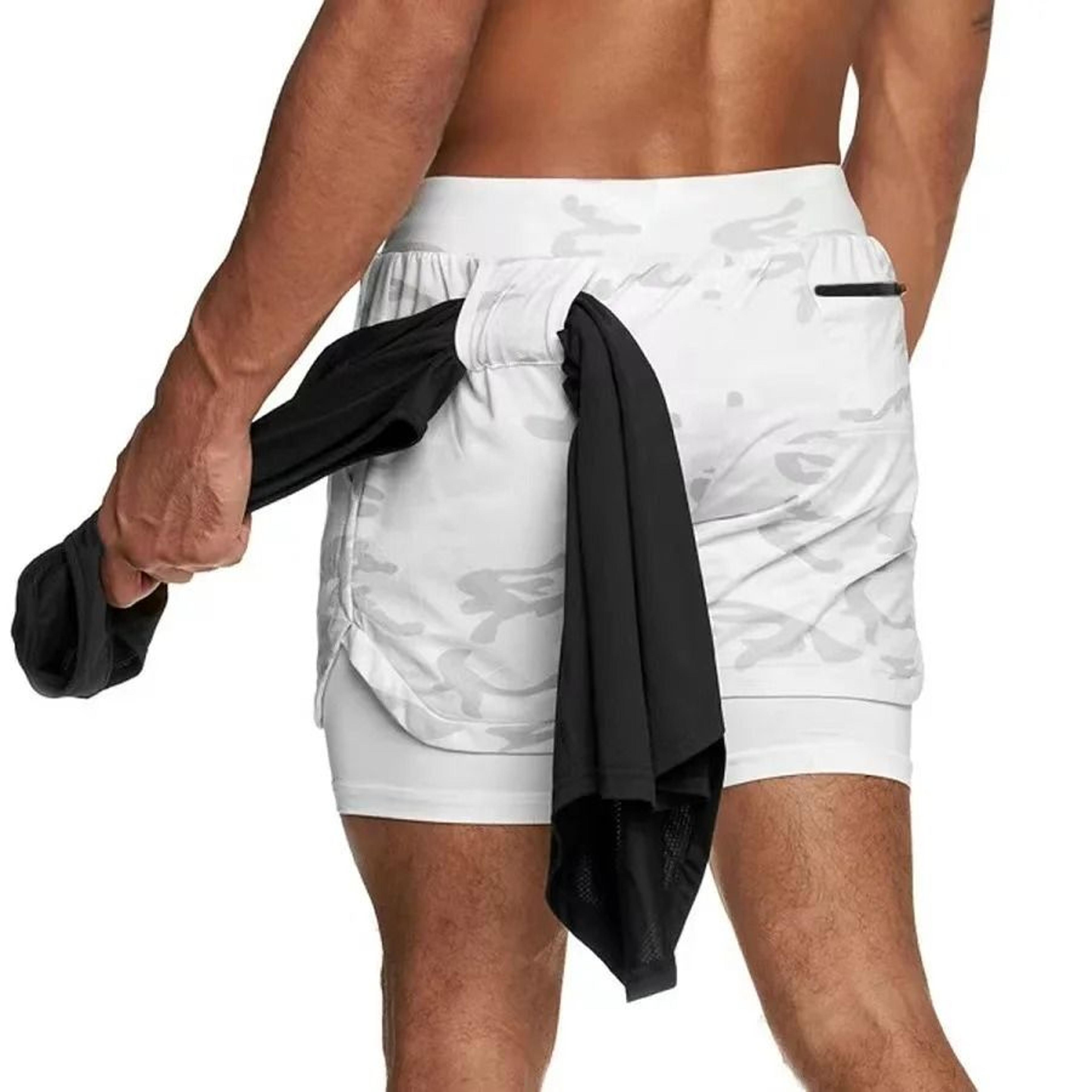 Mens Running Shorts 2 In 1 Quick Dry Workout Training Gym Shorts Camo Style 6