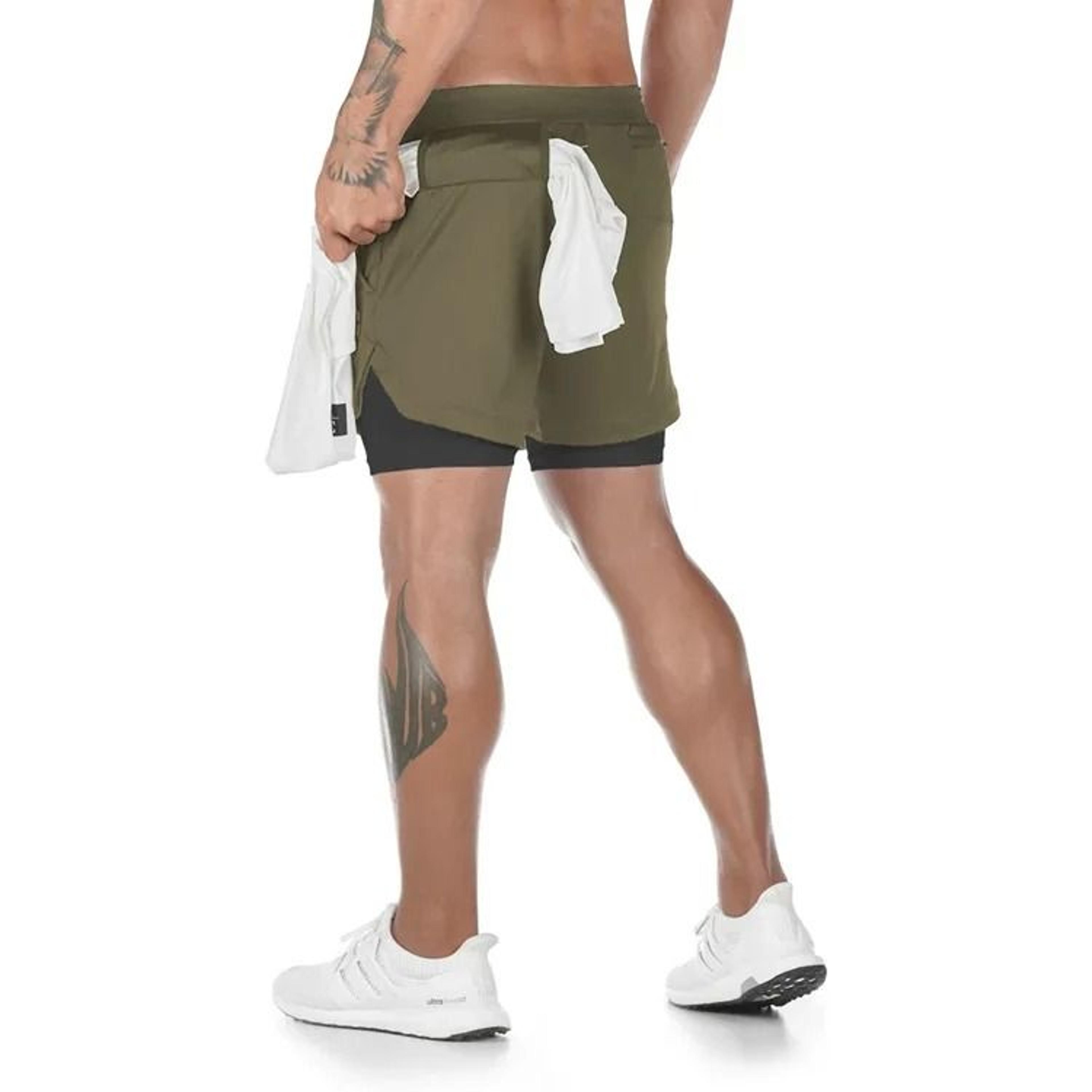 Mens Running Shorts 2 In 1 Quick Dry Workout Training Gym Shorts Camo Style 9