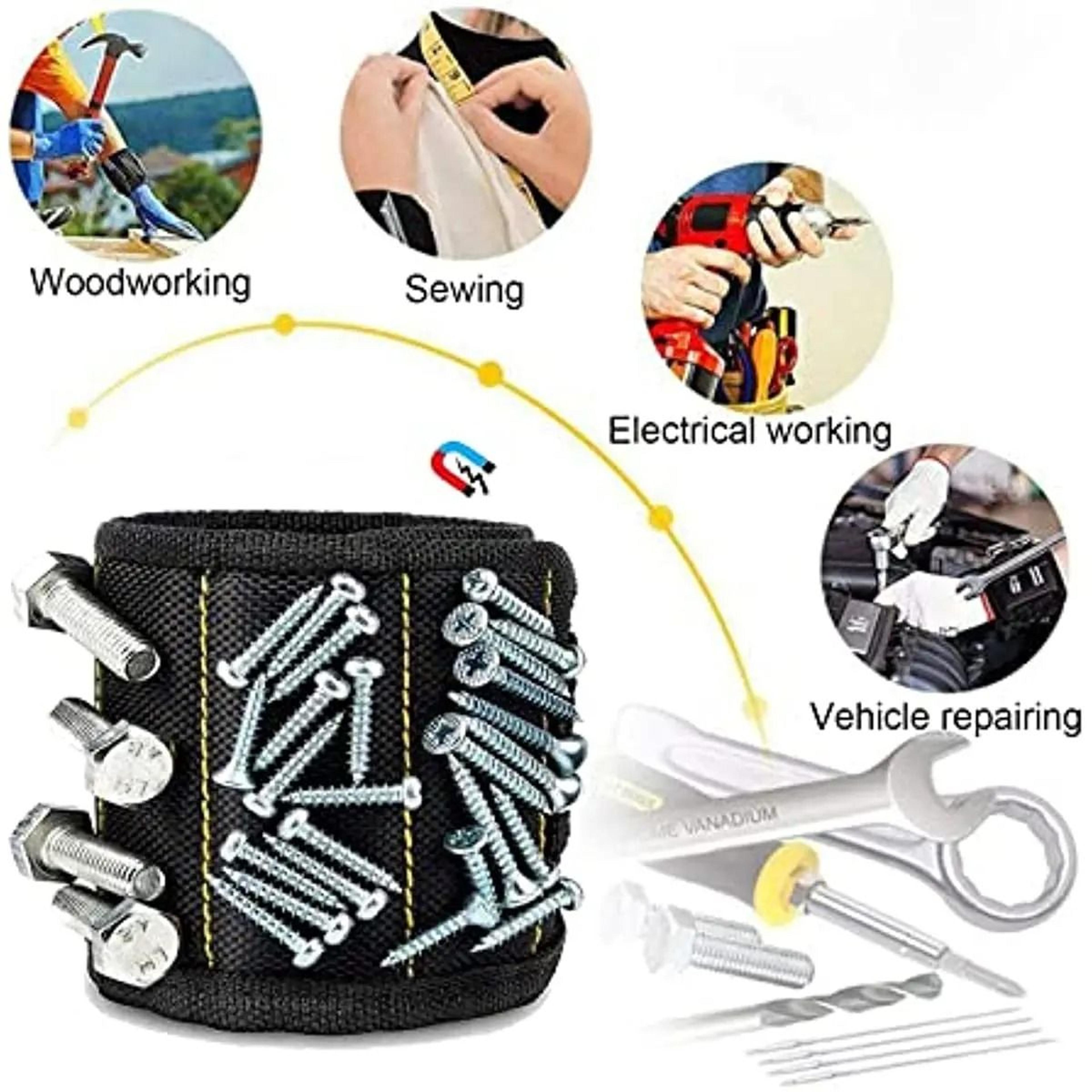 Magnetic Wristband Wrist Tool Holder Bracelet For Screws Nails And Drill Bits 6