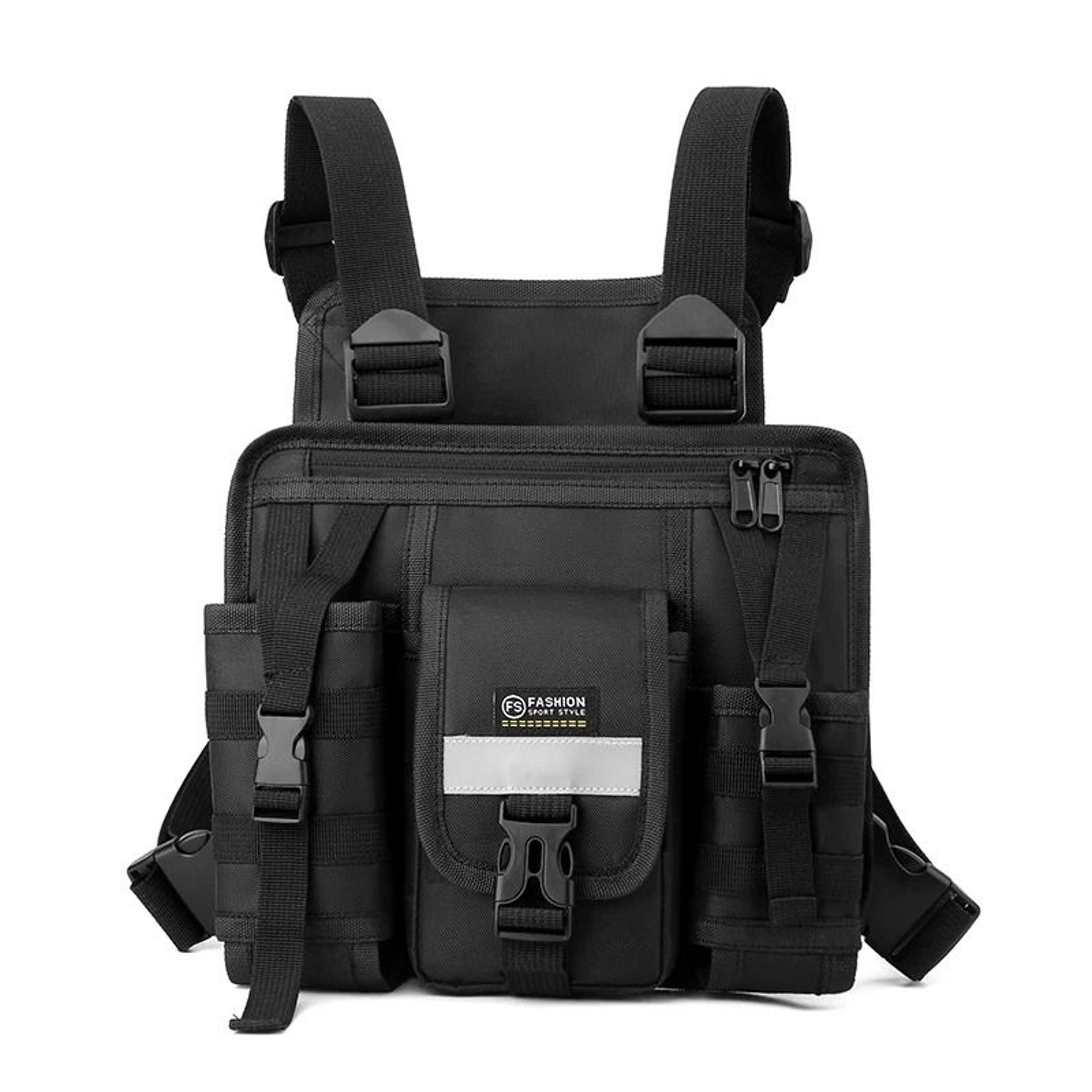 Reflective Chest Rig Bag Tactical Vest Chest Bag Multi Pocket Streetwear Chest Pack 6