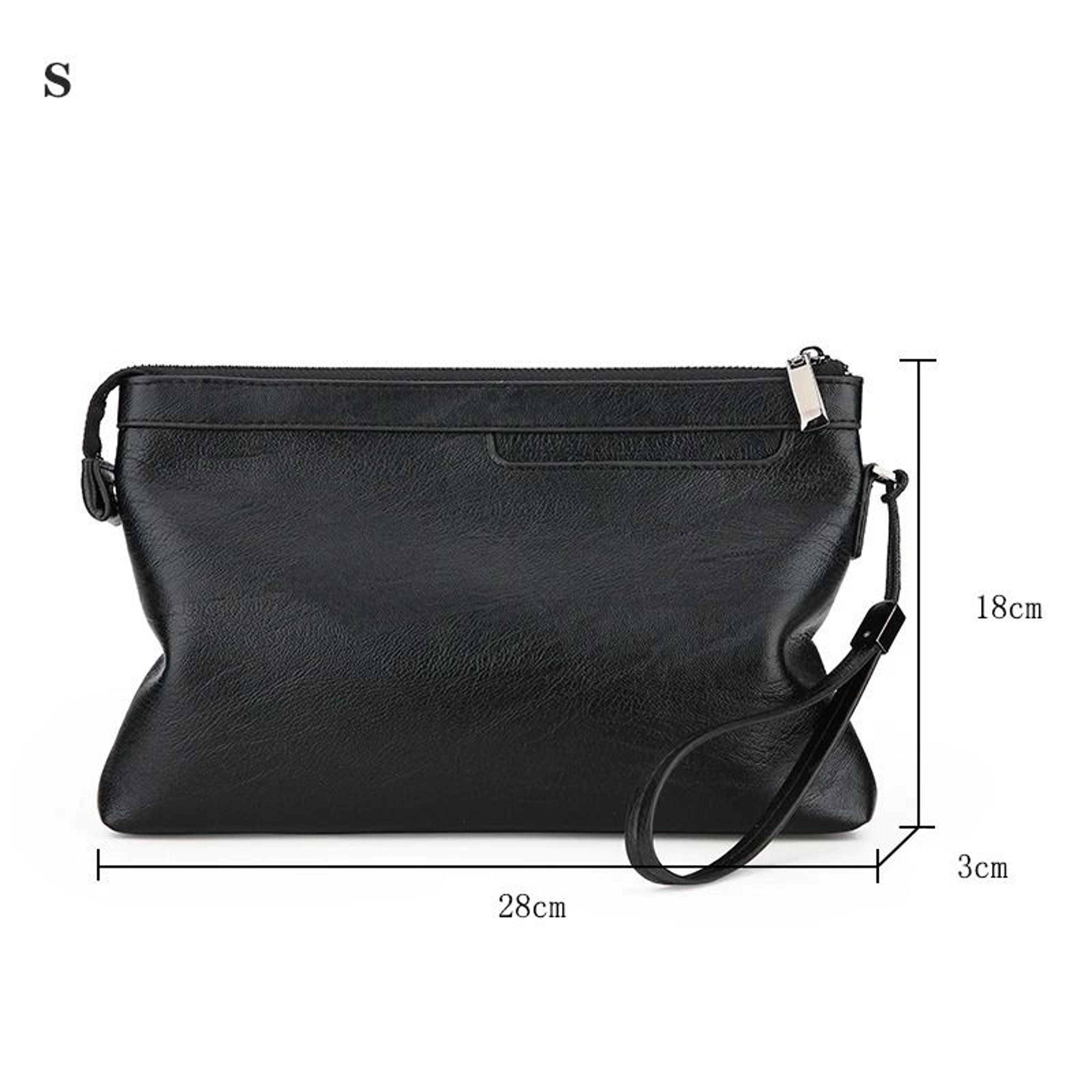 Mens Clutch Bag PU Leather Wallet Business Envelope Phone Travel Pouch 1