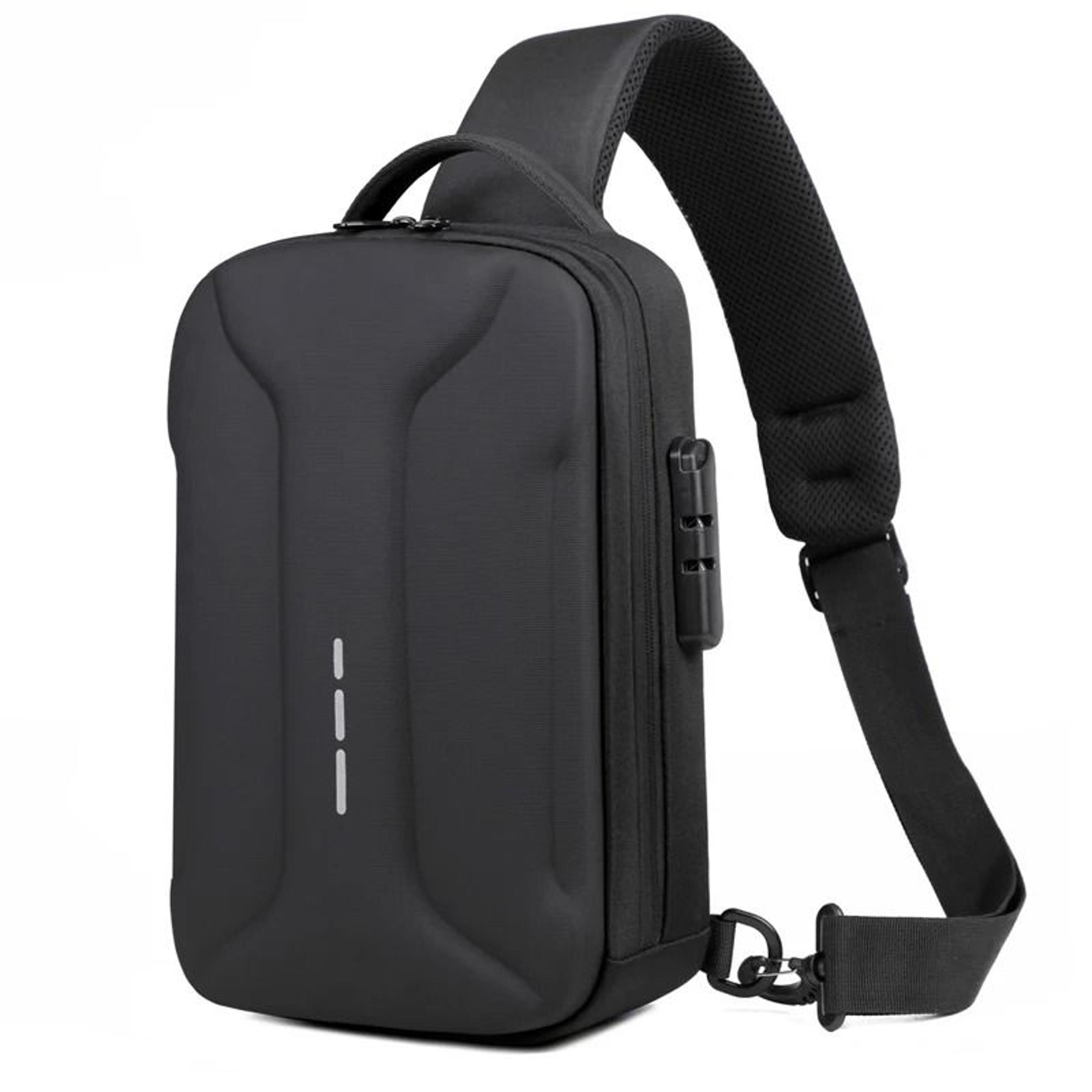 Anti Theft Crossbody Bag For Men Oxford Chest Sling With USB Charging Port And Lock 1