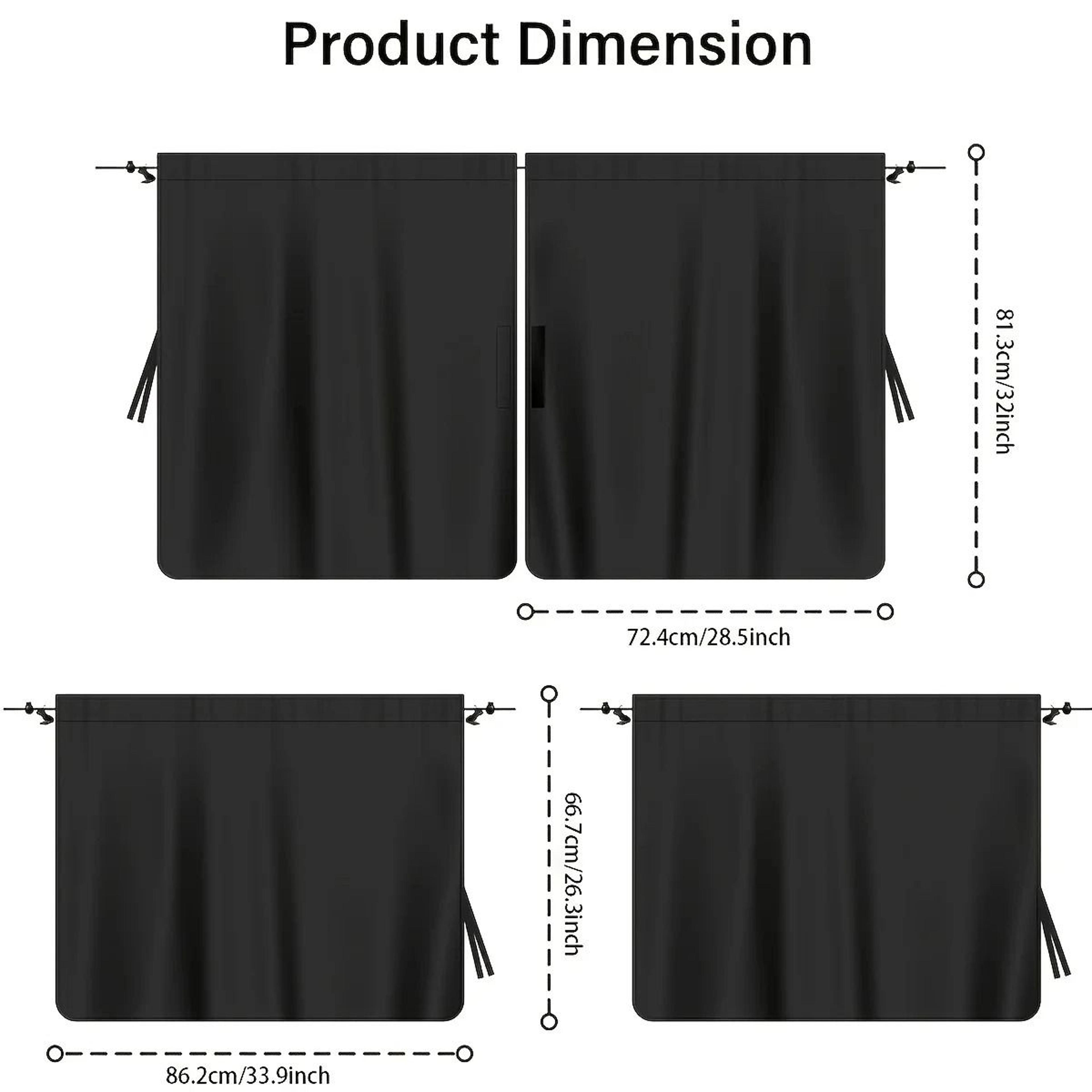 4 Pcs Car Privacy Curtain Set Travel Window Shade For Car Camping And Rest 5