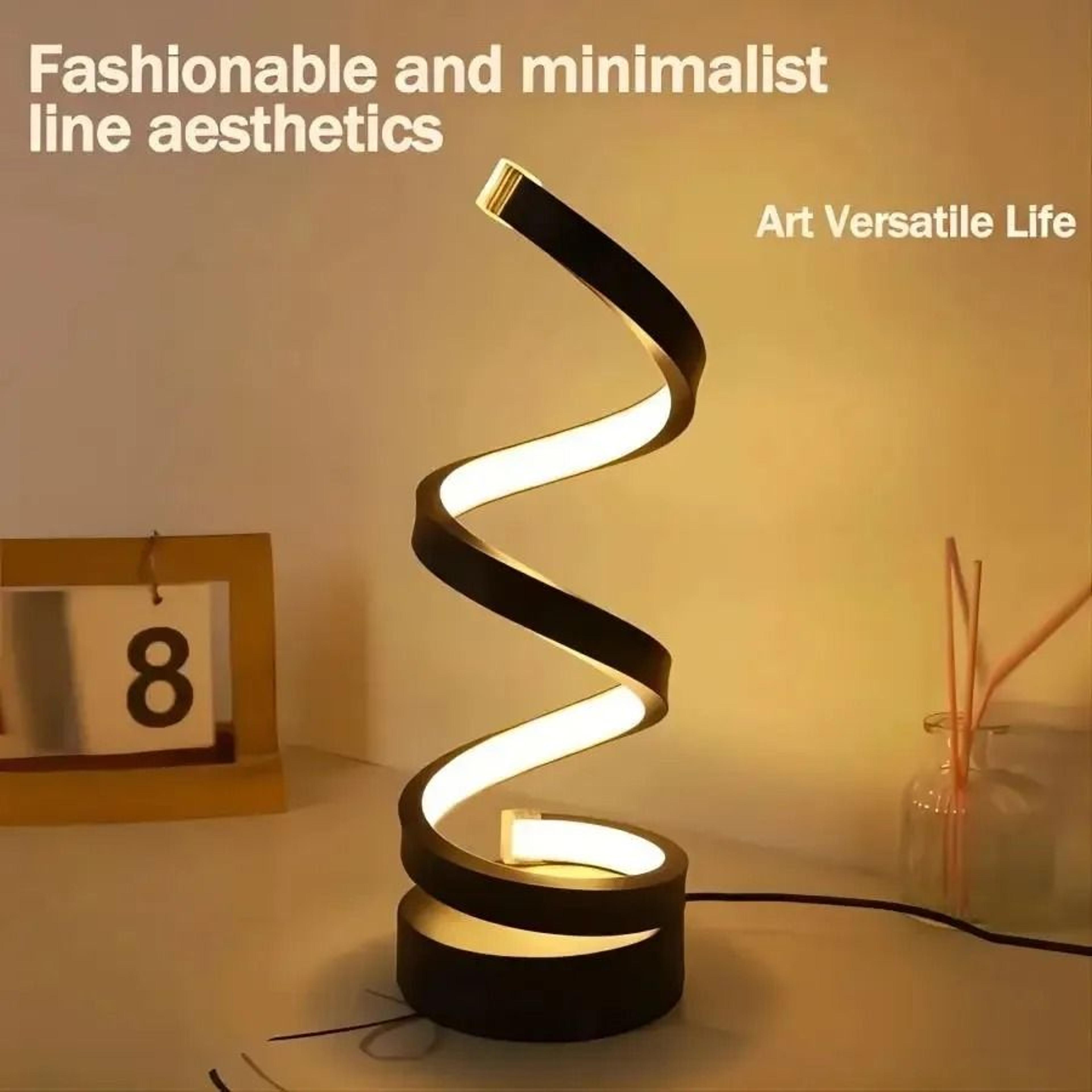 Modern Spiral Table Lamp Dimmable LED Nightstand Lamp Small Bedside Light For Bedroom Living Room O 5
