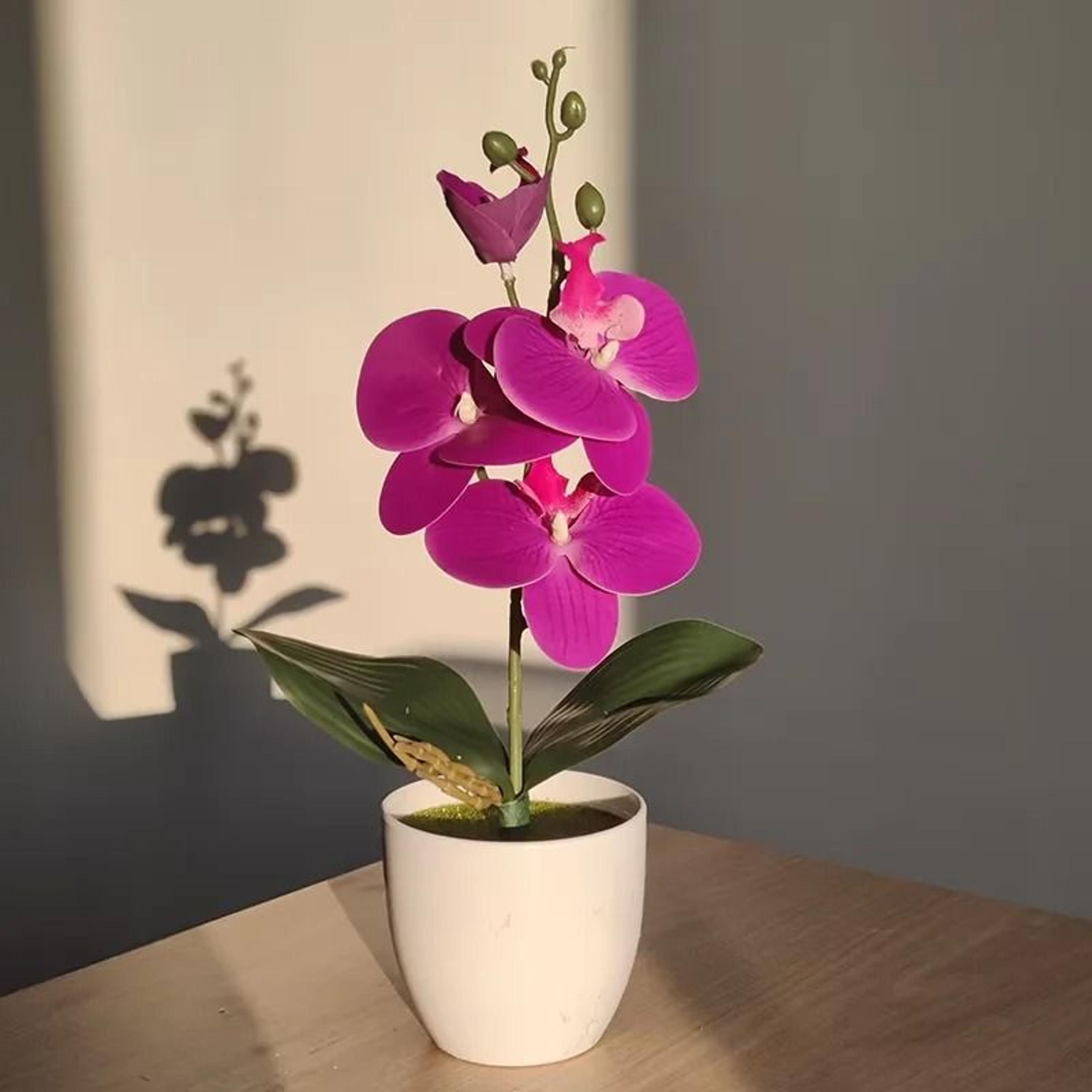 Artificial Butterfly Orchid Bonsai Potted Plant Desk And Home Decor 1