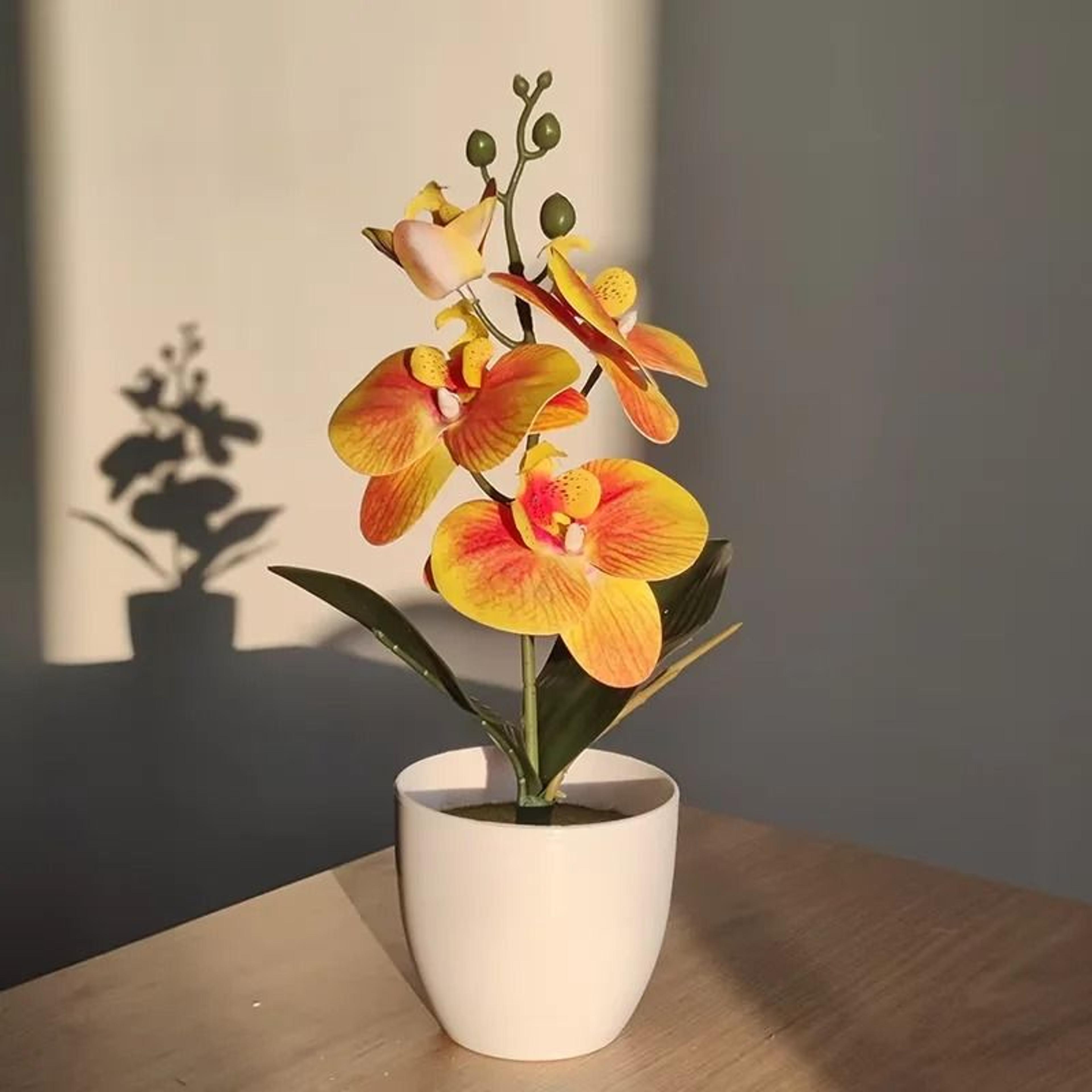 Artificial Butterfly Orchid Bonsai Potted Plant Desk And Home Decor 2