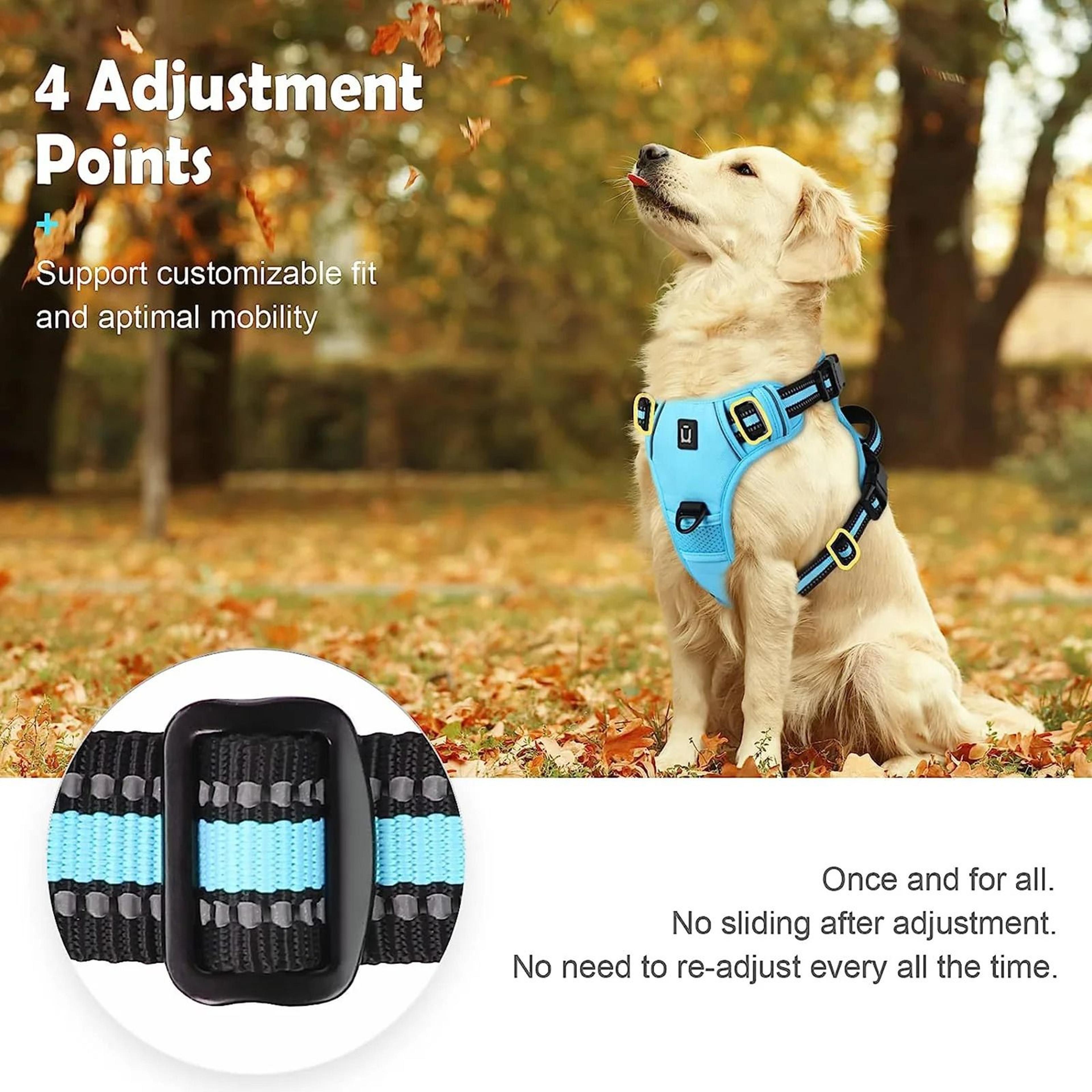 No Pull Dog Harness Adjustable Soft Padded Vest With Control Handle 13
