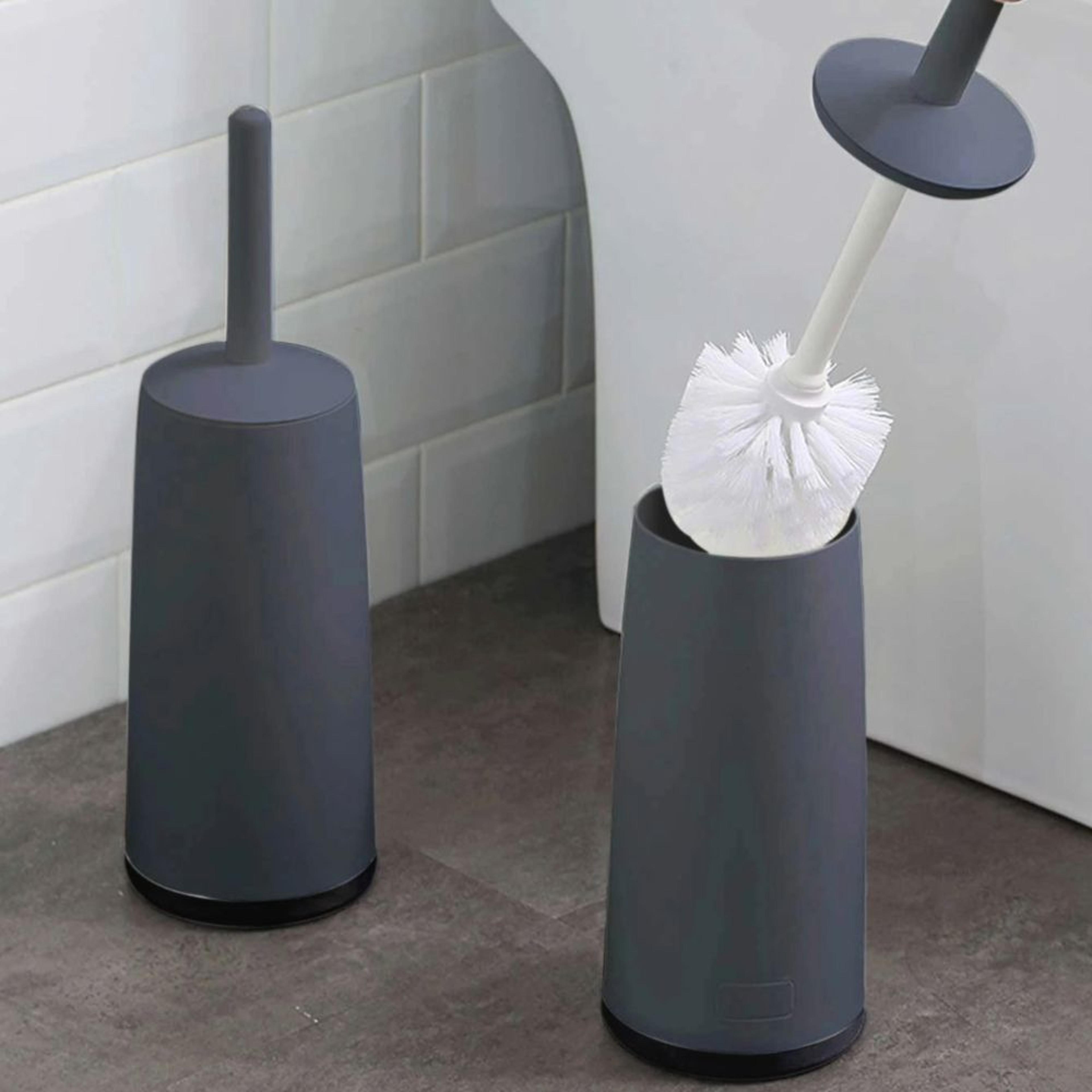 long handle toilet cleaning brush with standing holder bathroom tool