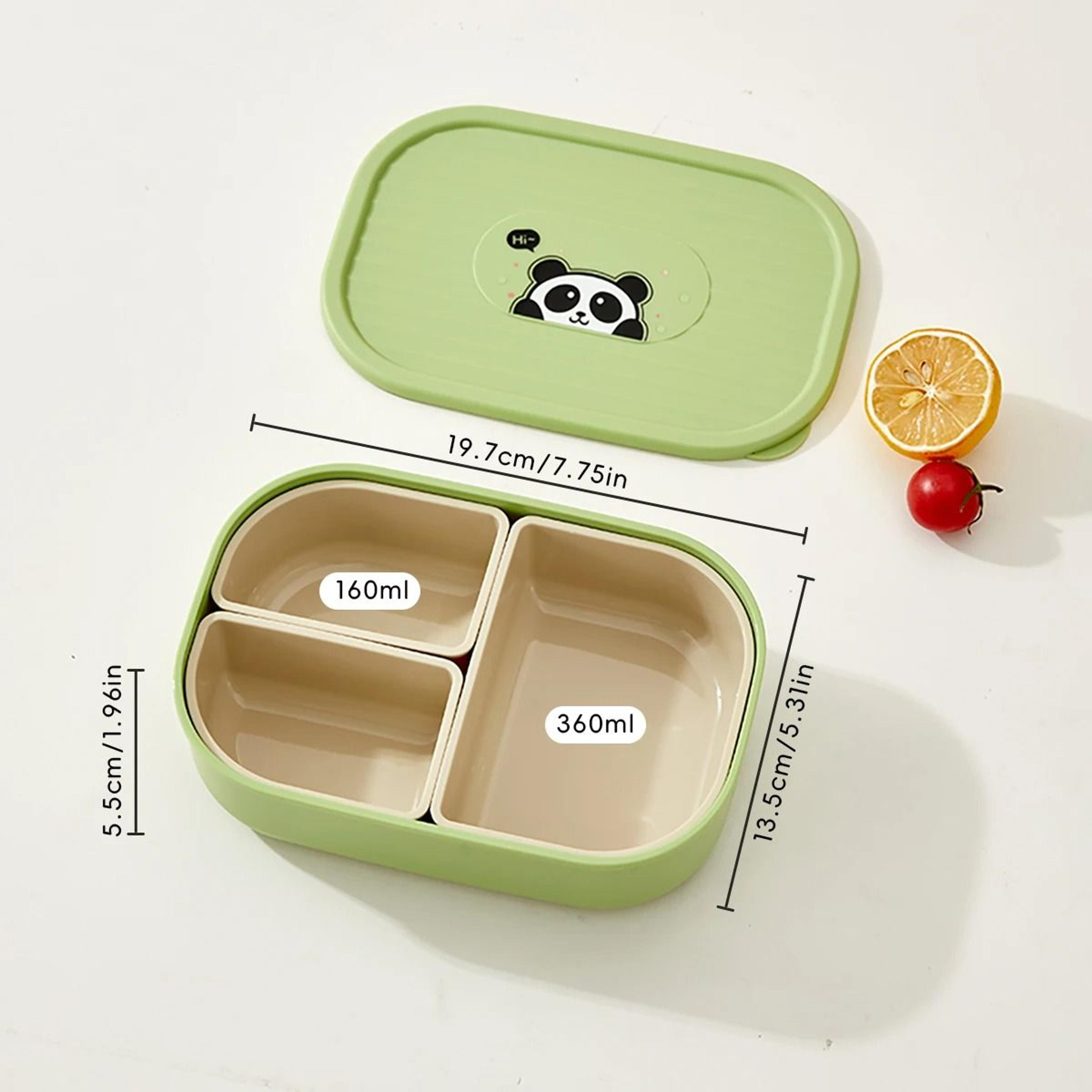Divided Lunch Box 3 Compartment Portable Microwave Safe Food Container 5