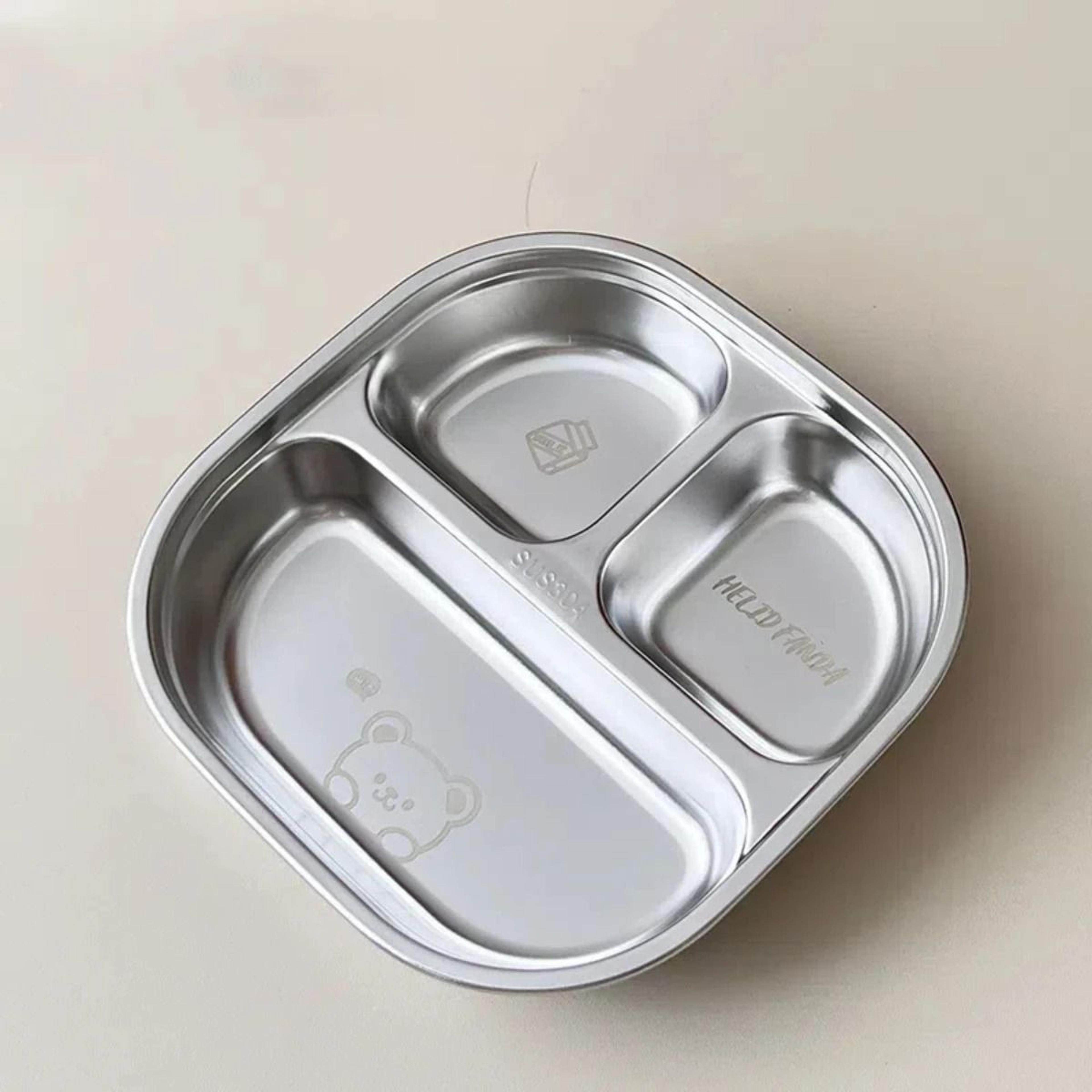 Capybara Stainless Steel Divided Plate 3 Compartment Kids Dinner Plate 2