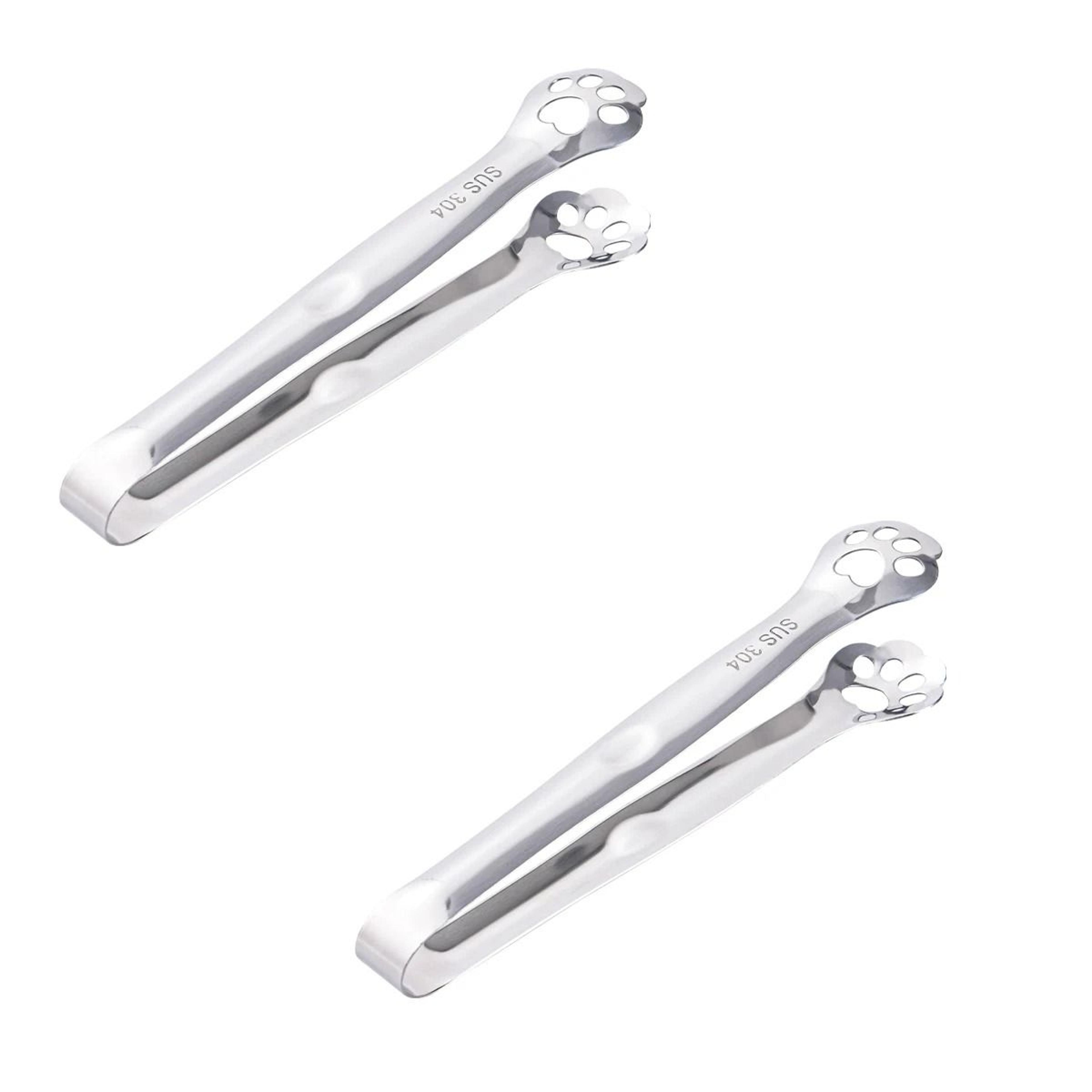 Cat Paw Stainless Steel Ice Tongs Non Slip Kitchen Food Clip 2