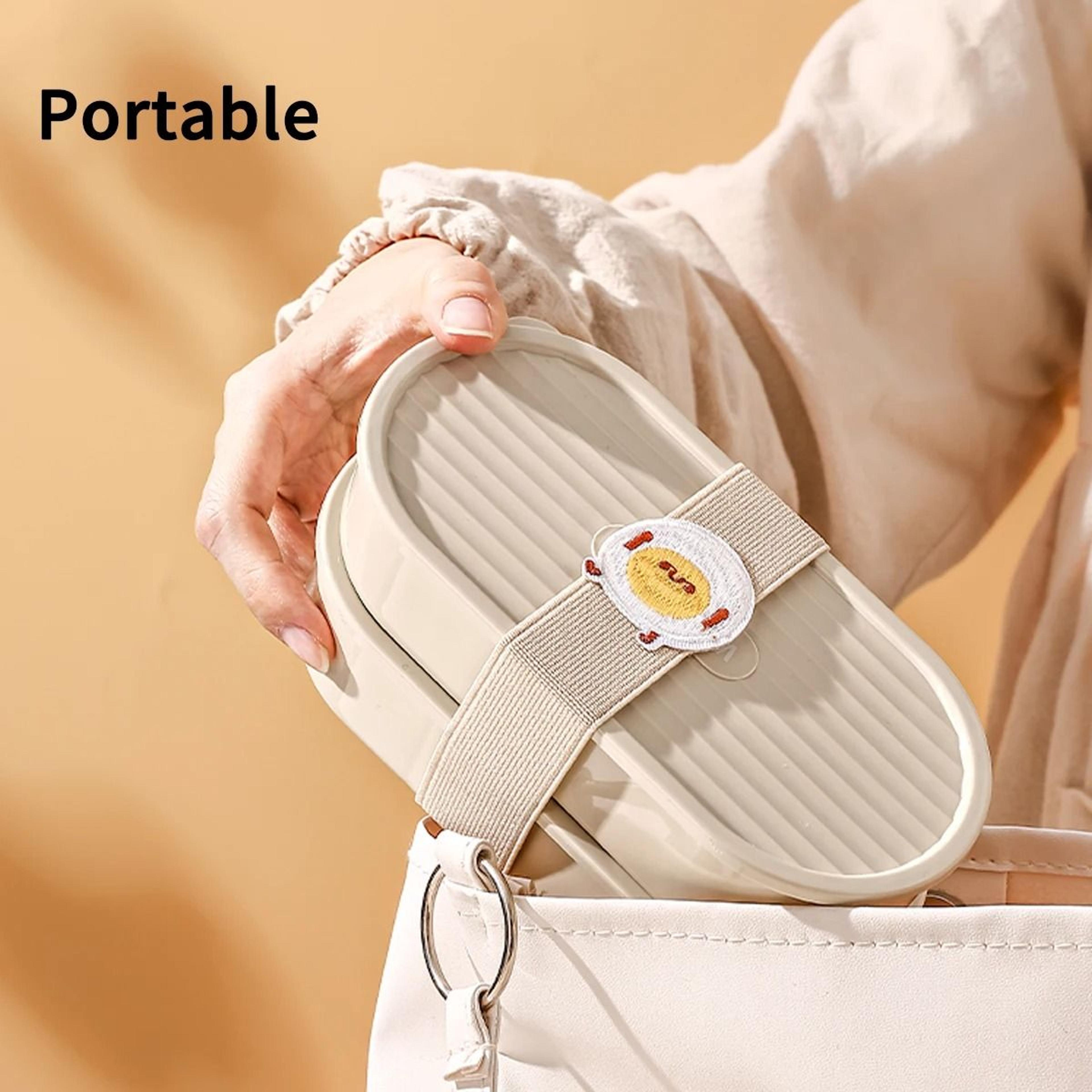 Double Layer Bento Lunch Box Microwave Safe Portable Food Container With Strap 7