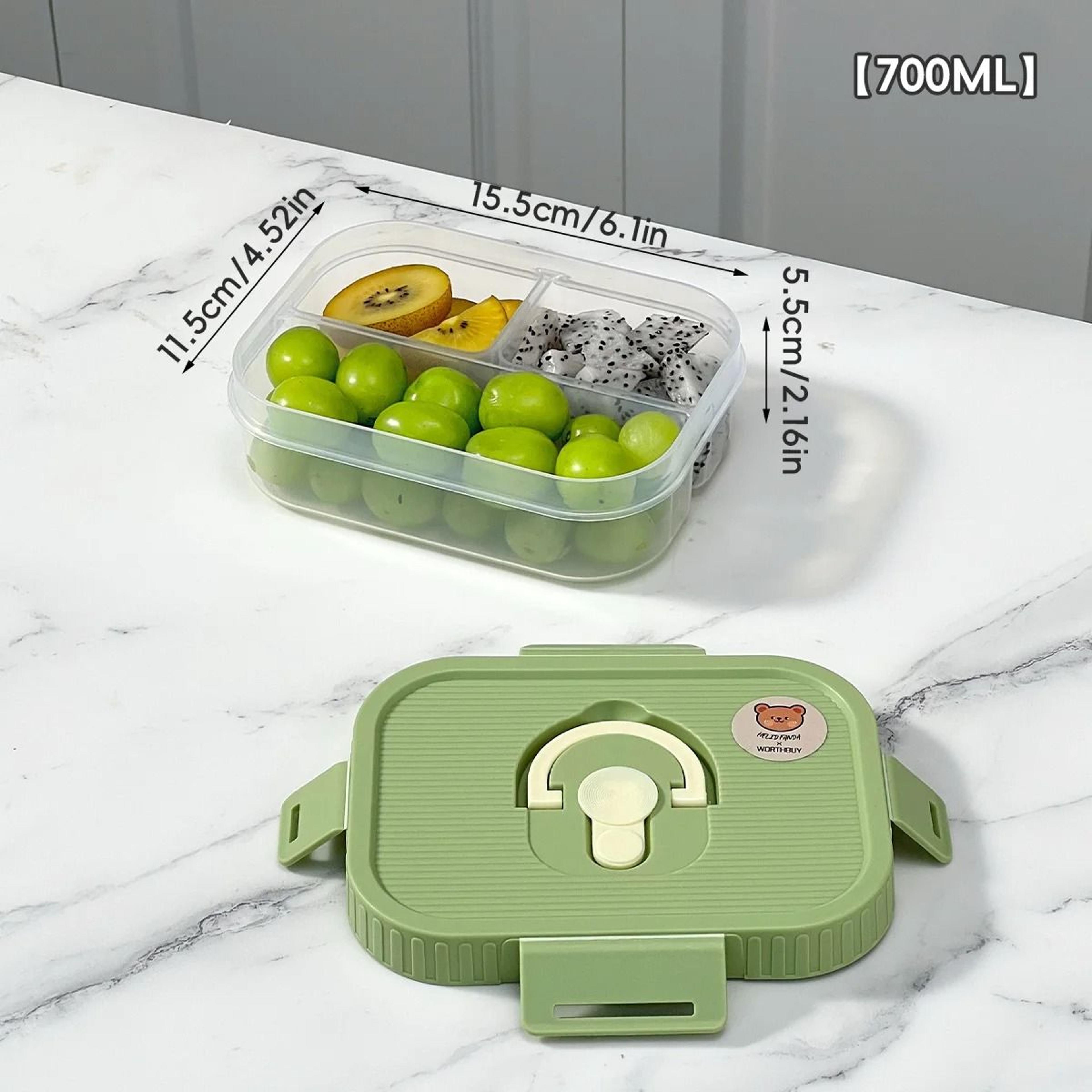 Divided Lunch Box For Kids Microwave Safe Sealed Plastic Bento Container 3