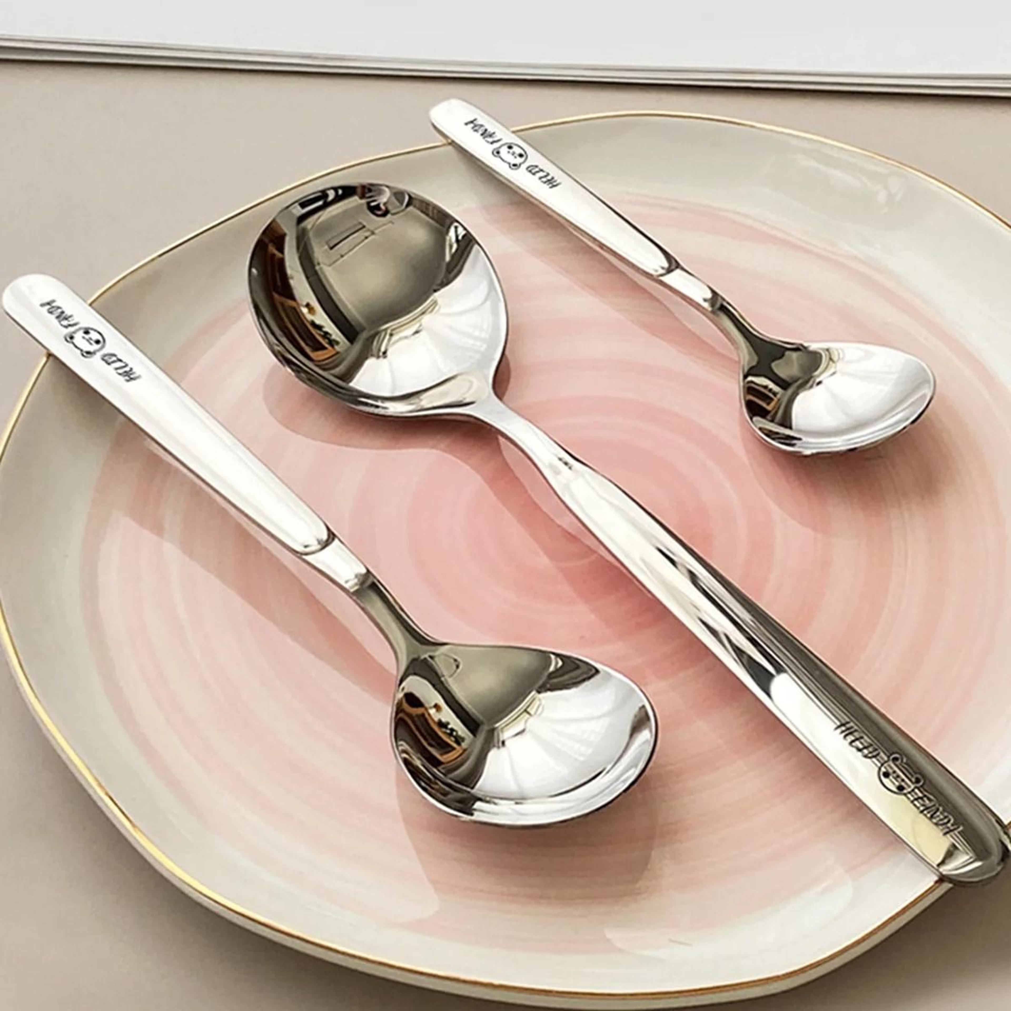 Stainless Steel Dessert Spoon Long Handle Soup Spoon For Kids 12