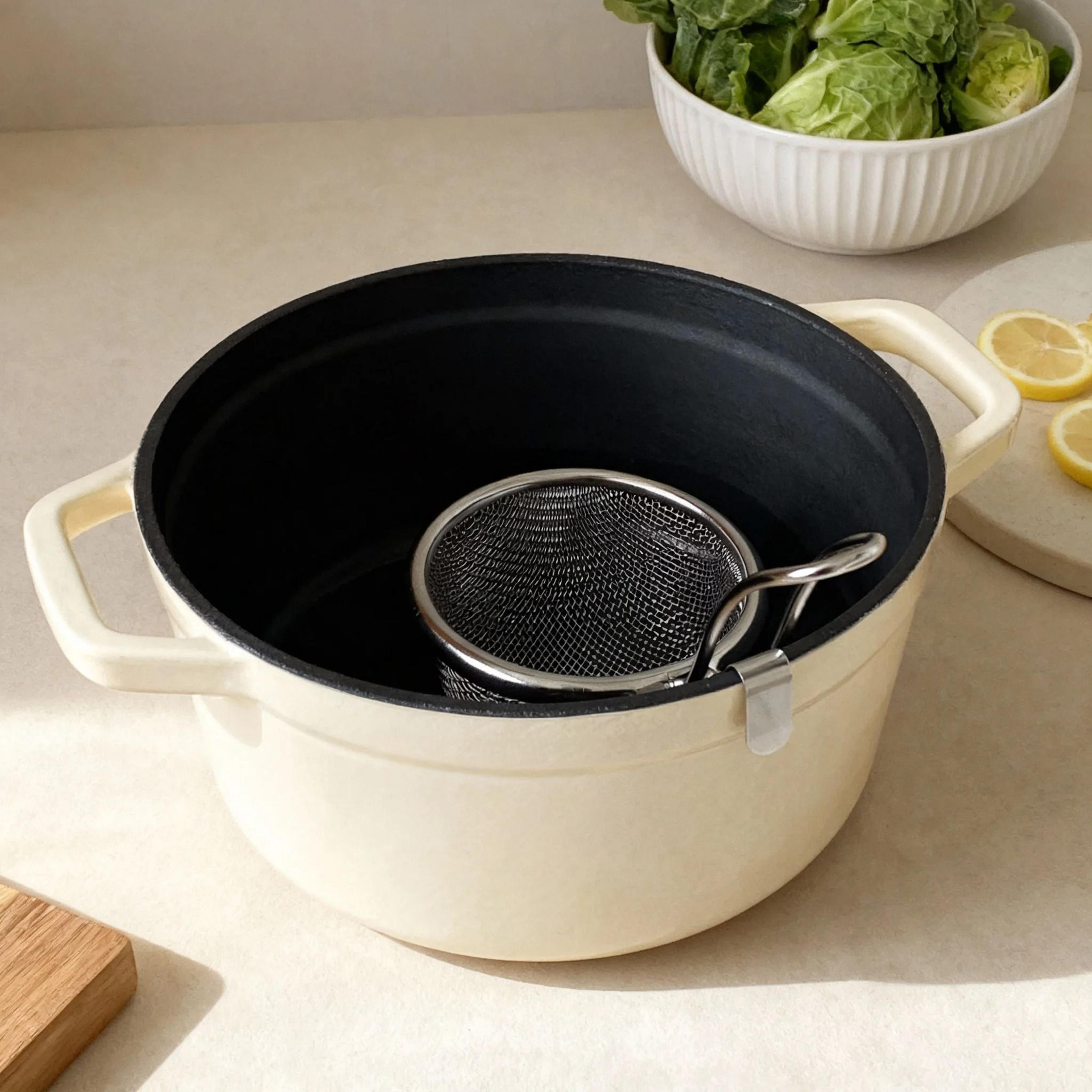 Stainless Steel Colander Fine Mesh Noodle Strainer For Hot Pot And Cooking 6
