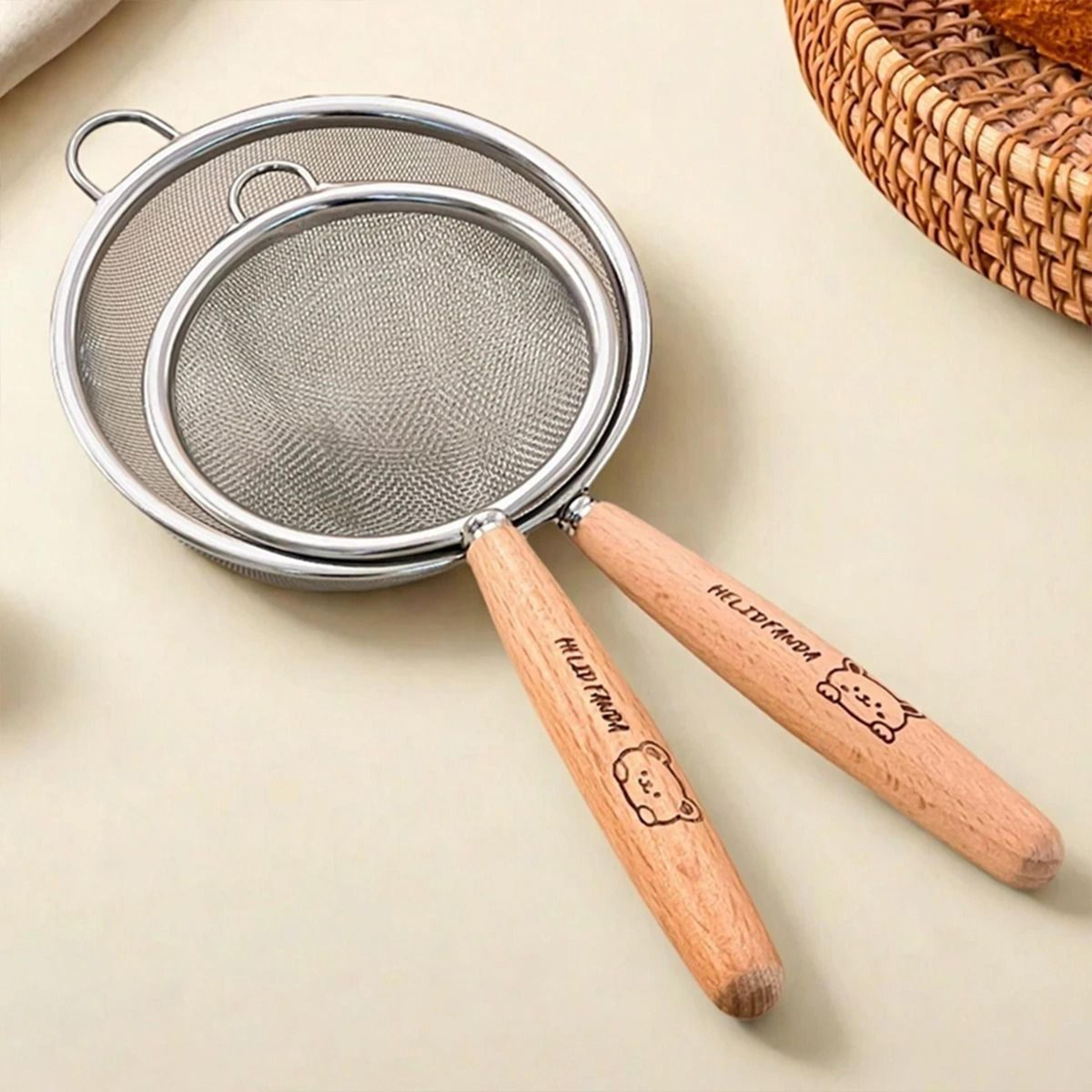 Fine Mesh Stainless Steel Strainer Flour Sieve And Oil Skimmer Spoon 9