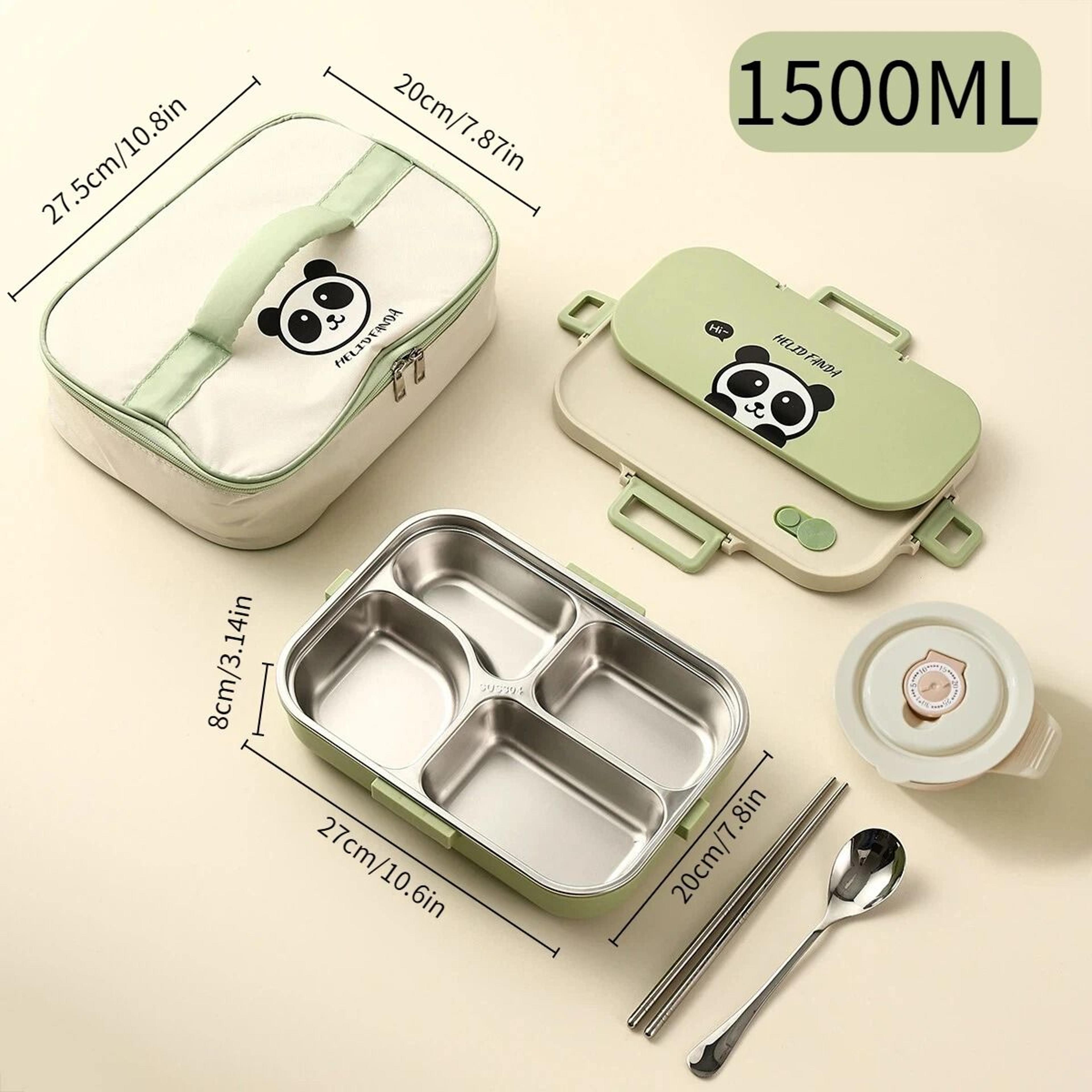 Stainless Steel Divided Lunch Container Large Capacity Bento Lunch Box Set 15