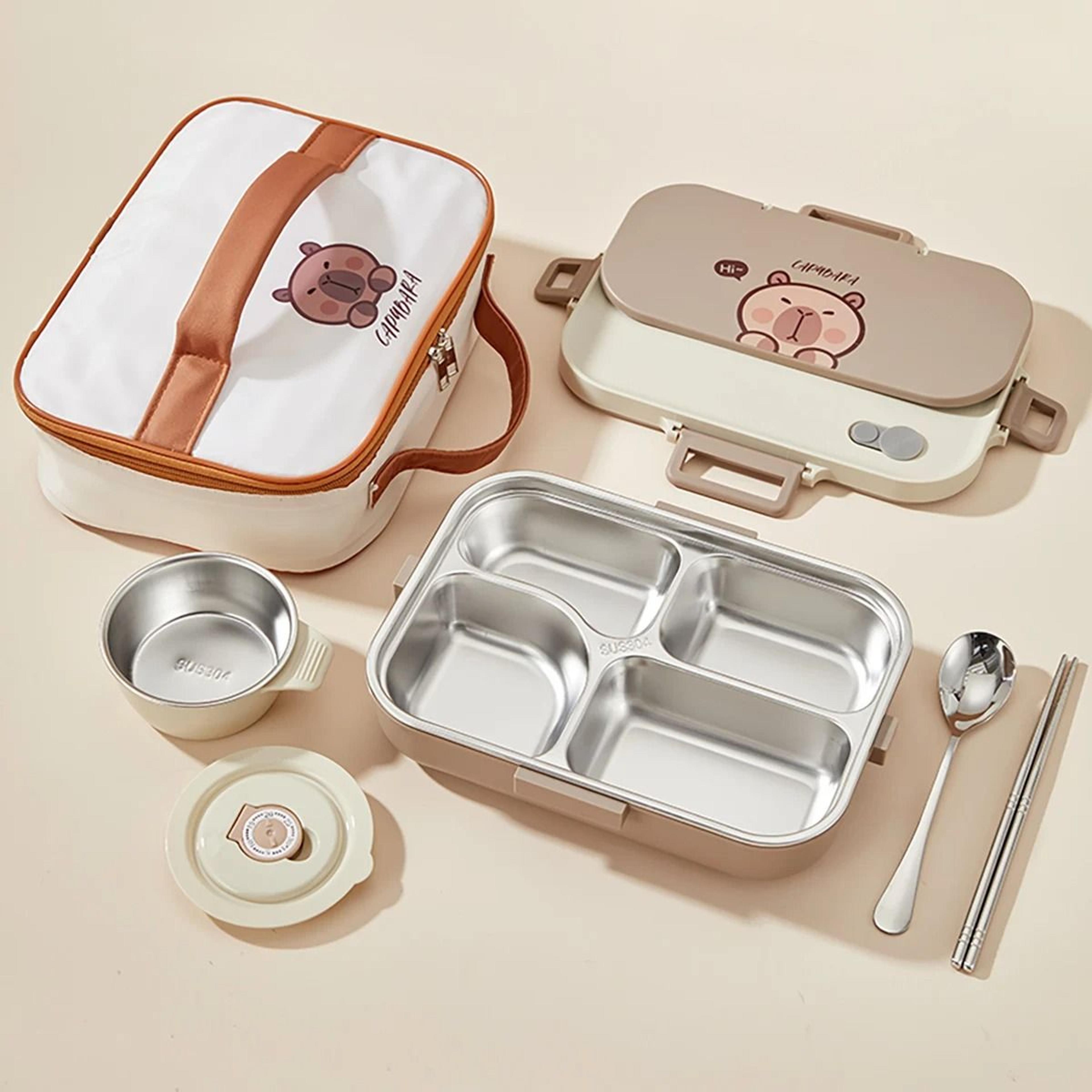 Stainless Steel Divided Lunch Container Large Capacity Bento Lunch Box Set 8