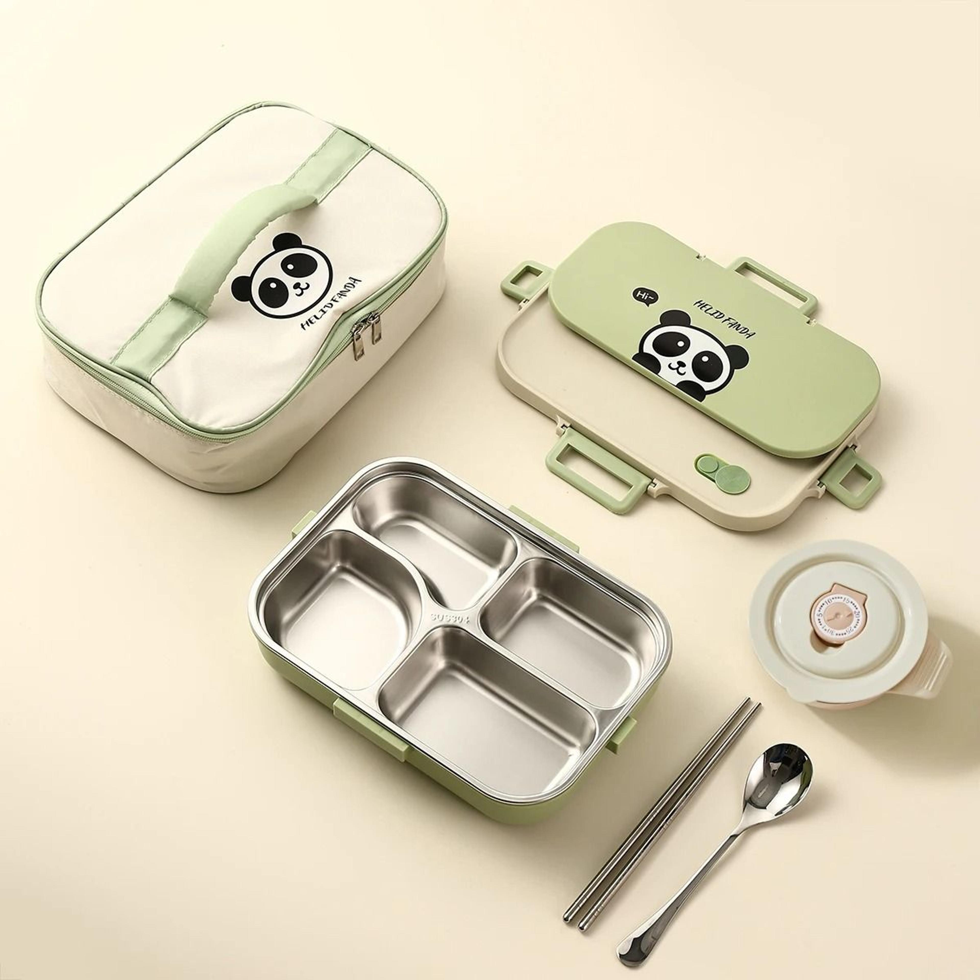 Stainless Steel Divided Lunch Container Large Capacity Bento Lunch Box Set 9