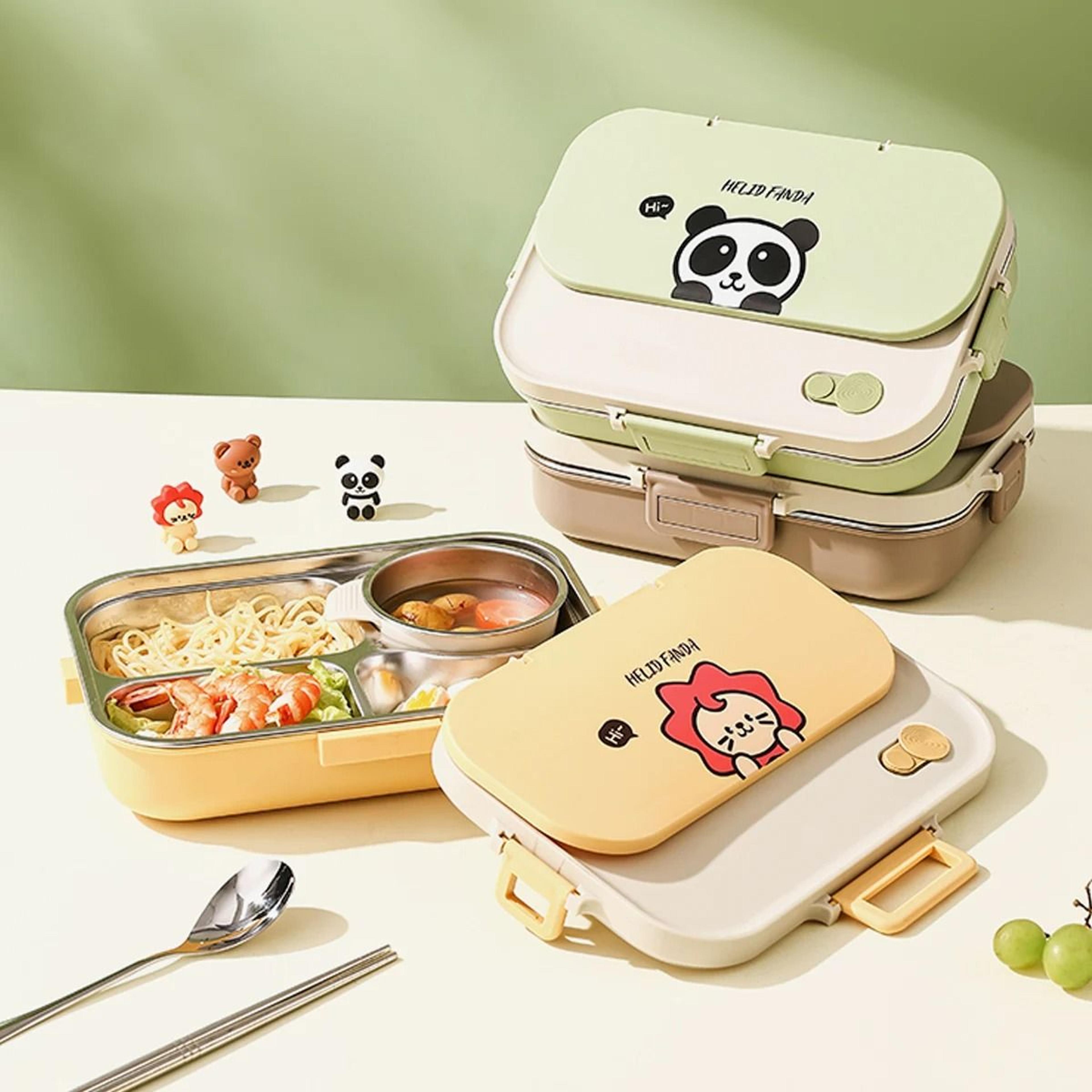 Stainless Steel Divided Lunch Container Large Capacity Bento Lunch Box Set 0