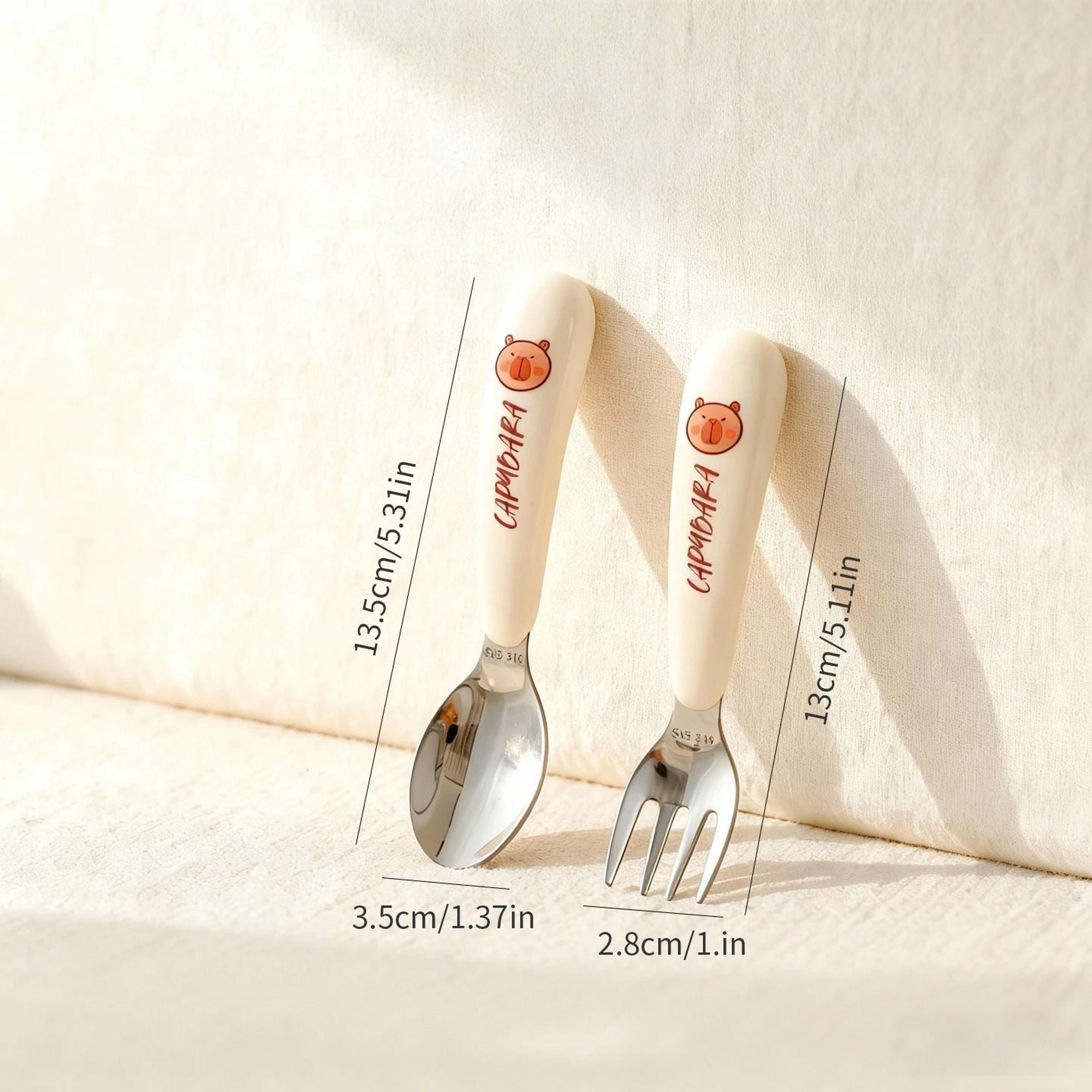 Kids Stainless Steel Cutlery Set Training Chopsticks Spoon And Fork 8