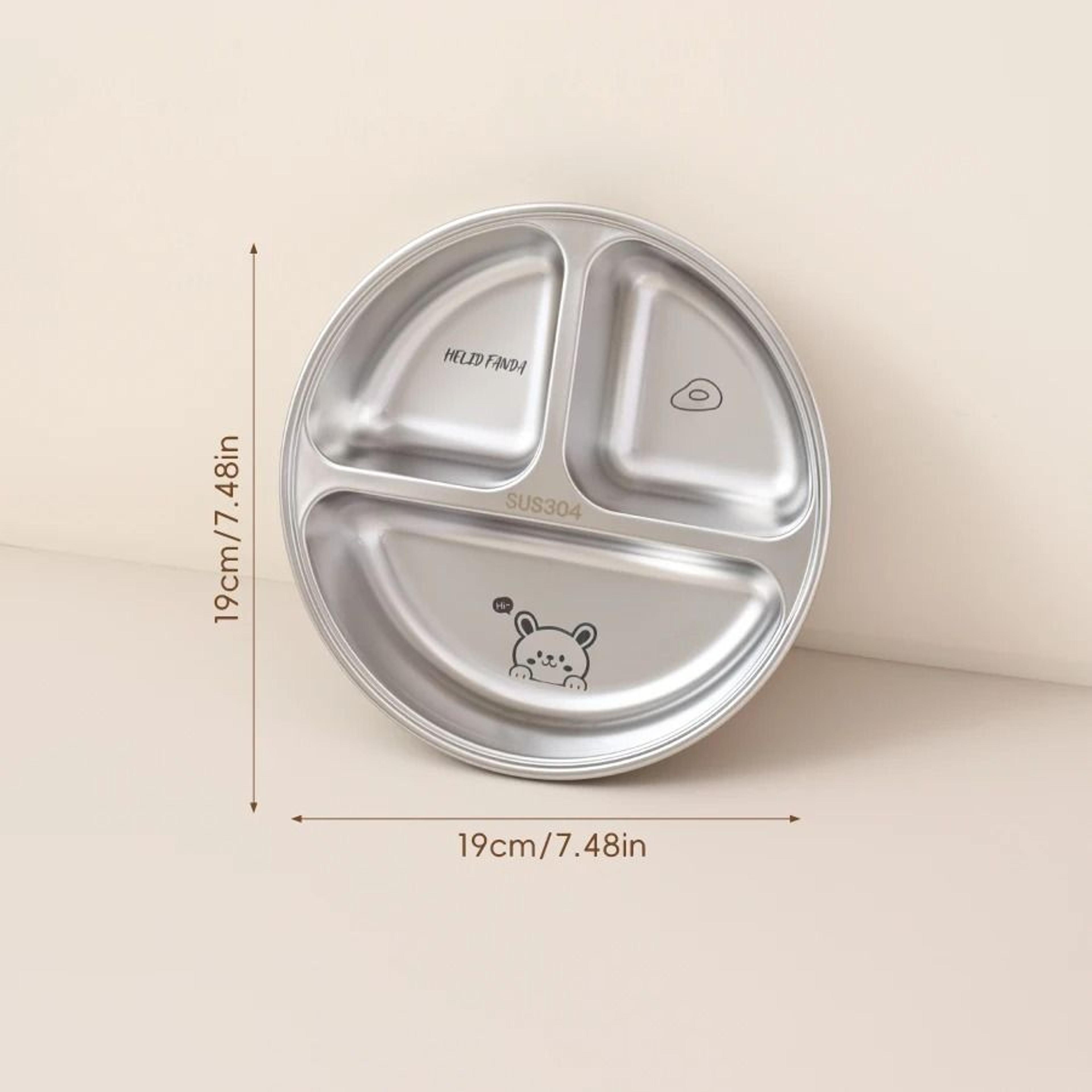 Stainless Steel Divided Salad Plate Reusable Dining Plate For Kids And Family Meals 1