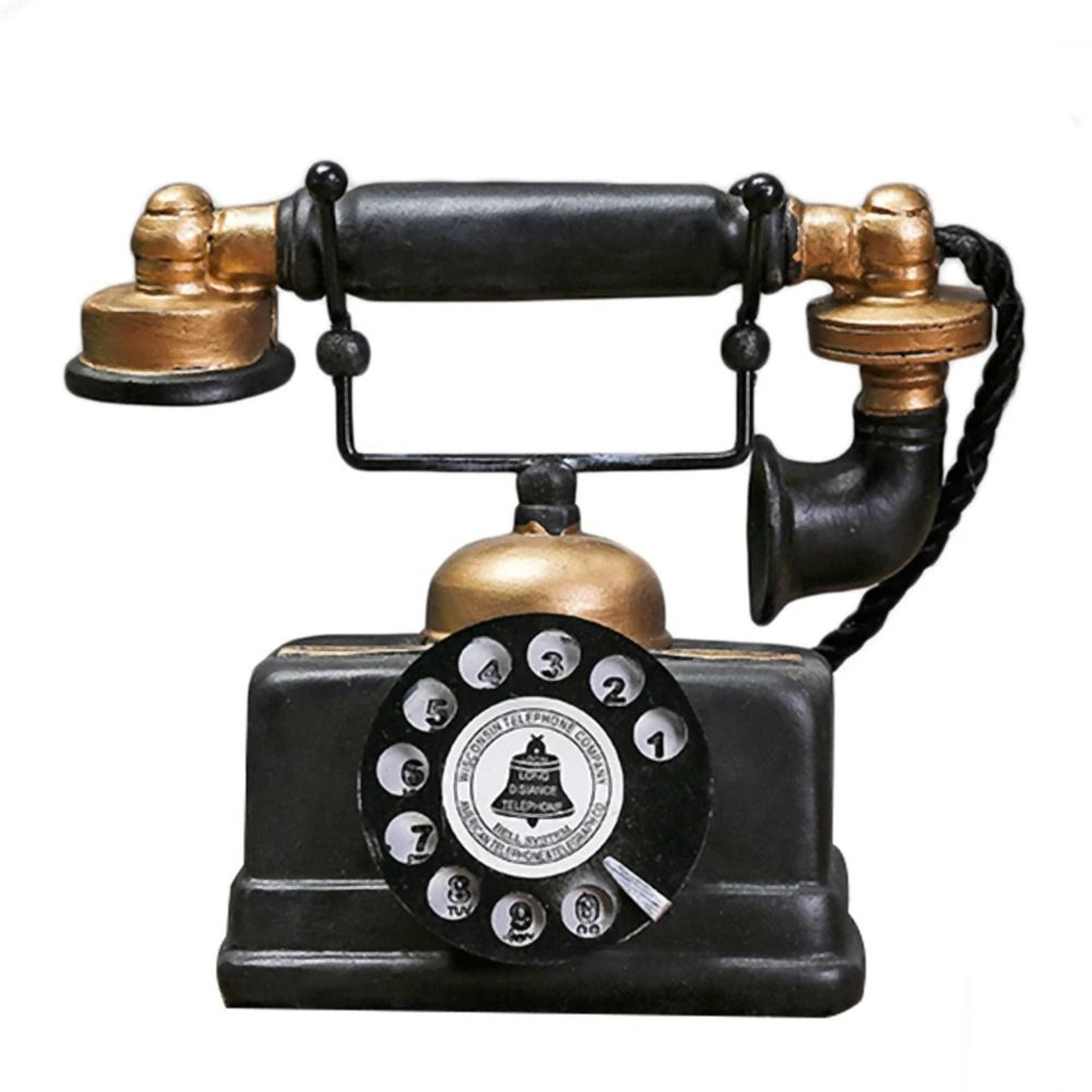vintage telephone decor retro old style desktop ornament for home and office