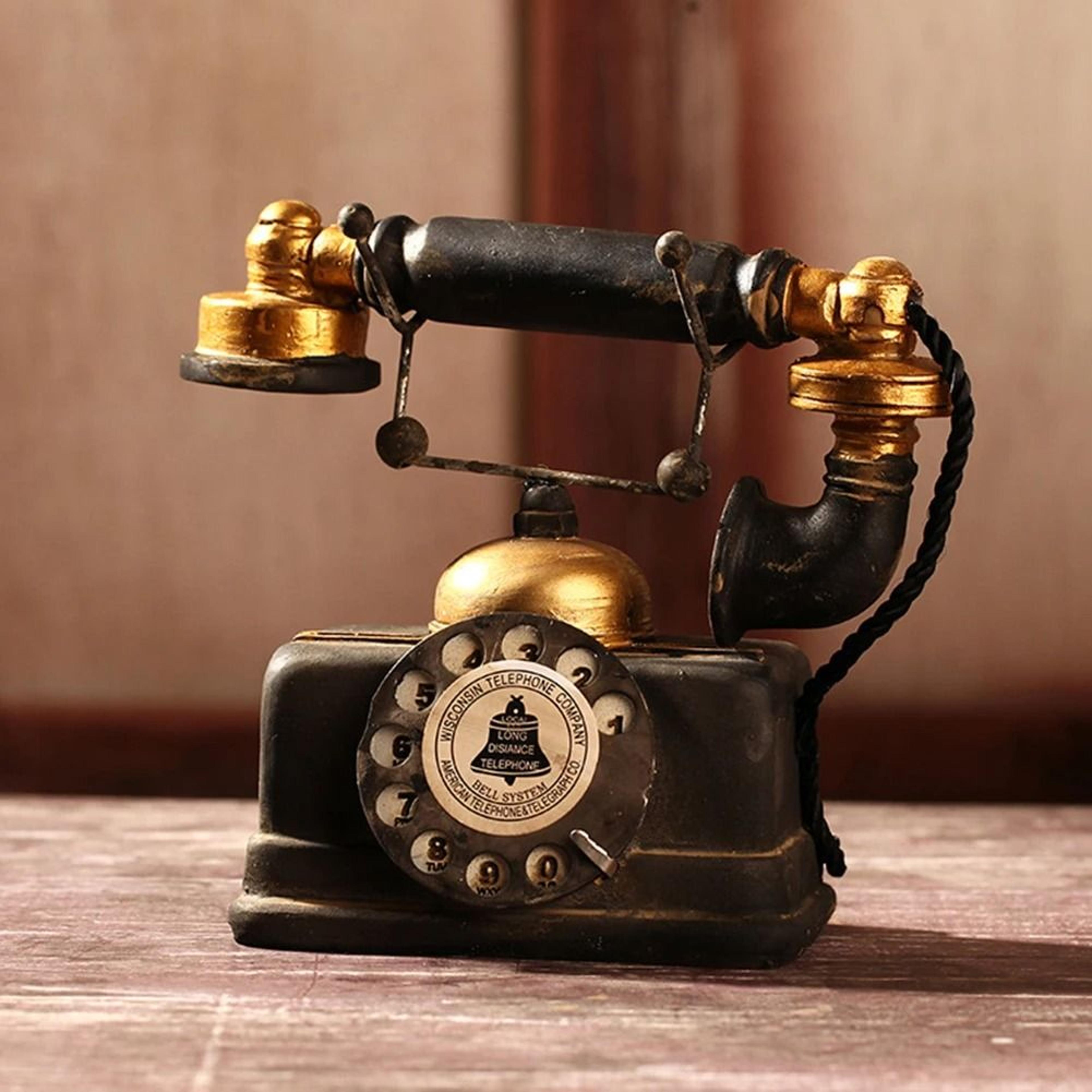 Vintage Telephone Decor Retro Old Style Desktop Ornament For Home And Office 5