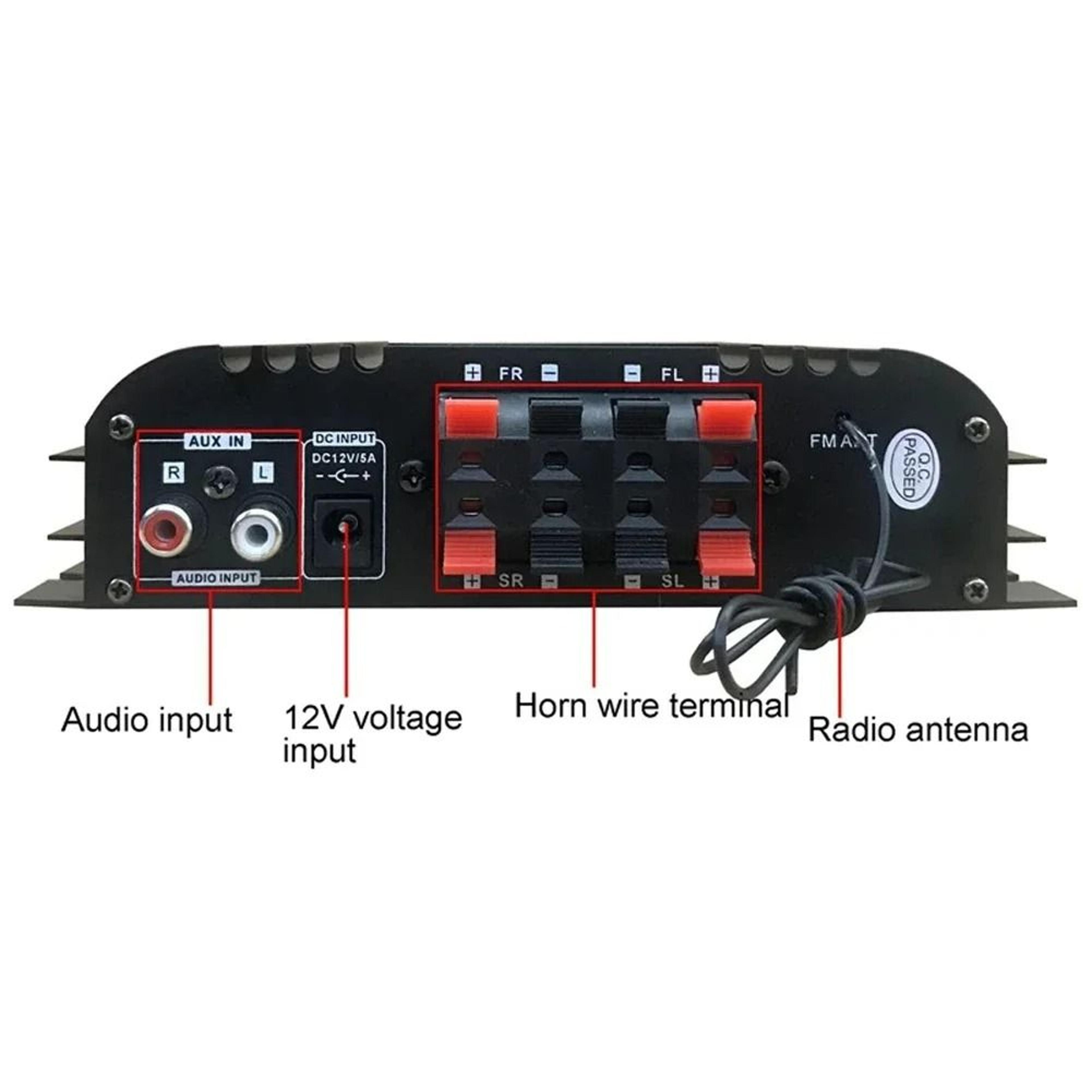 Bluetooth HiFi Power Amplifier 4 Channel Digital Audio Amplifier With FM And Remote 1