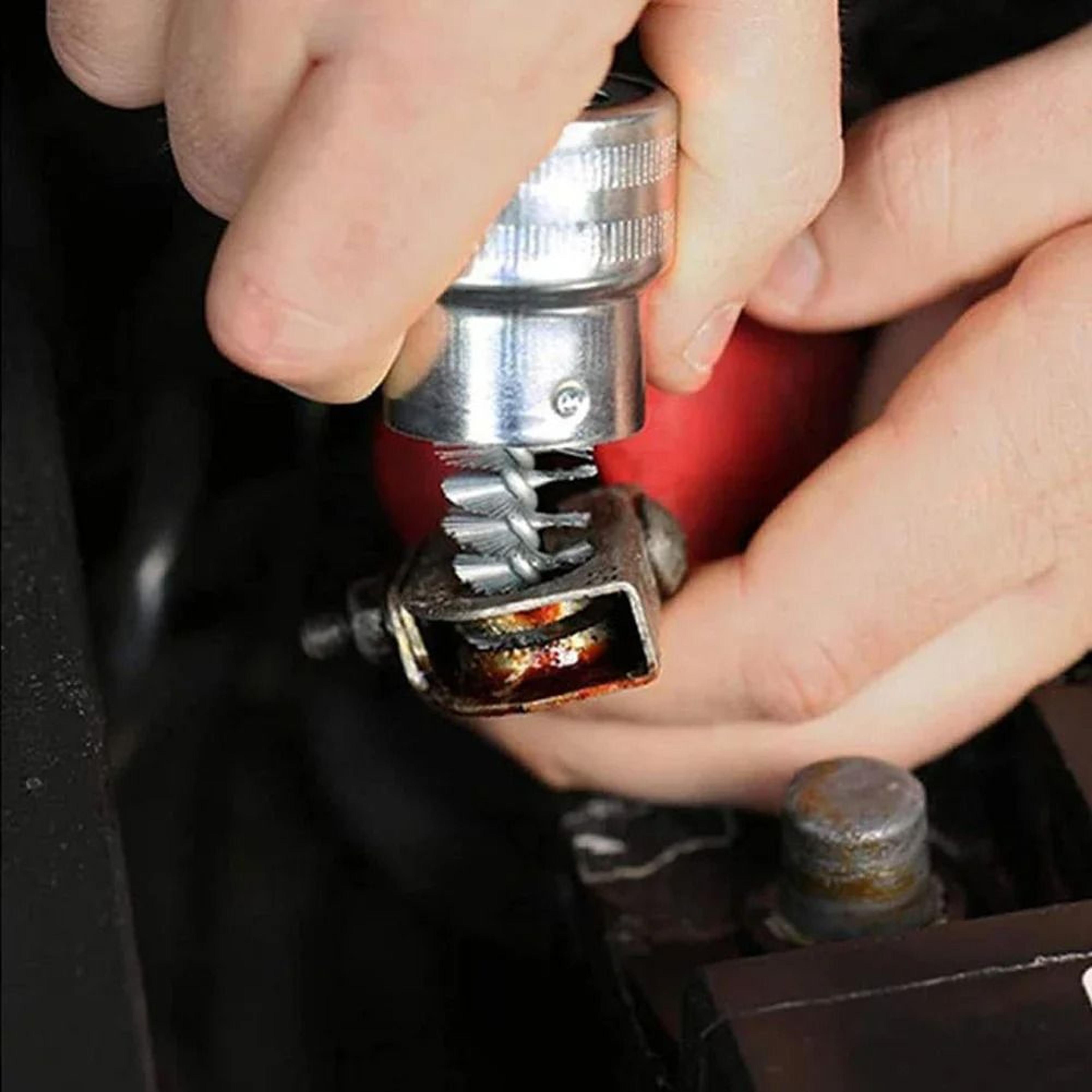 Car Battery Terminal Cleaner Wire Brush Anti Corrosion Battery Post Cleaning Tool 2