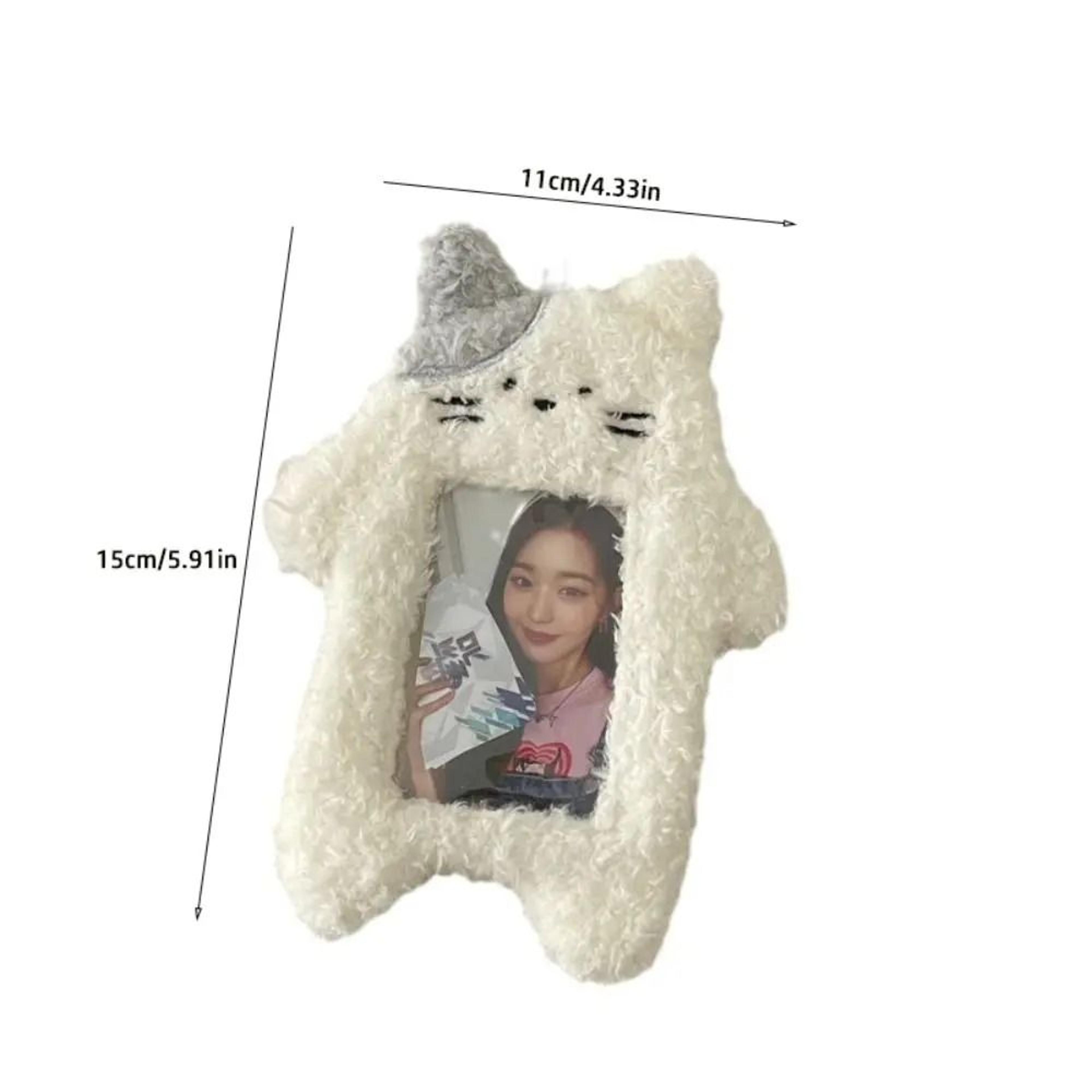 Cute Plush Photocard Holder Cartoon Keychain Photo Card Case 4