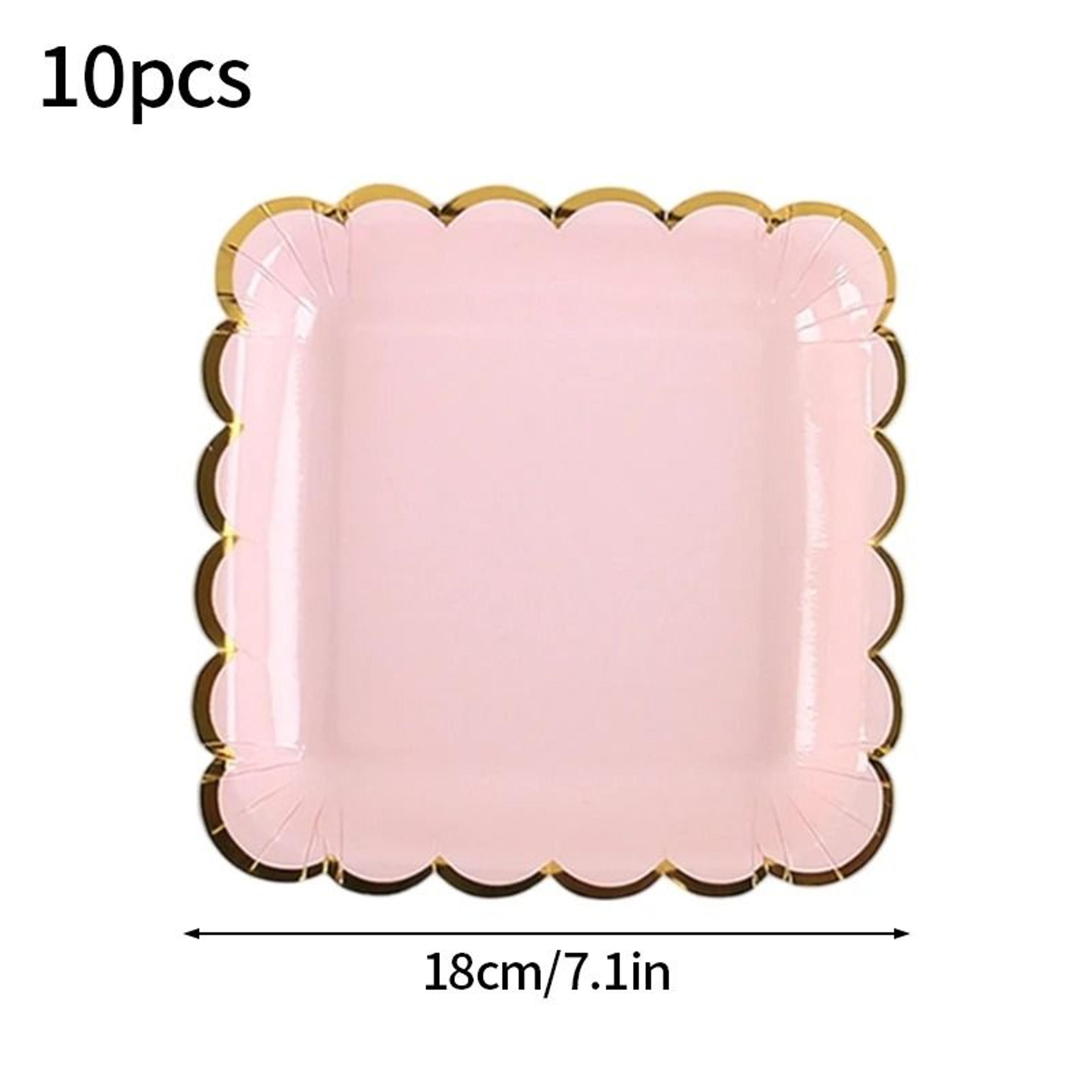 Solid Color Disposable Party Tableware Paper Plates And Cups Set 8