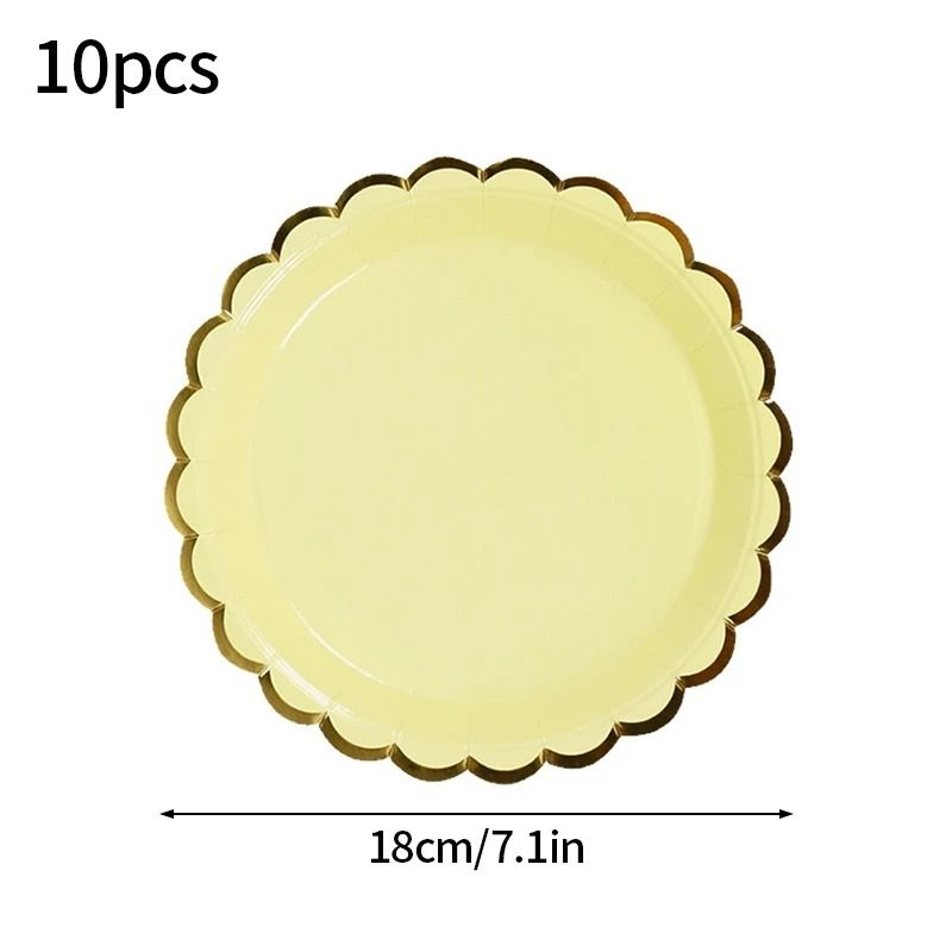 Solid Color Disposable Party Tableware Paper Plates And Cups Set 3