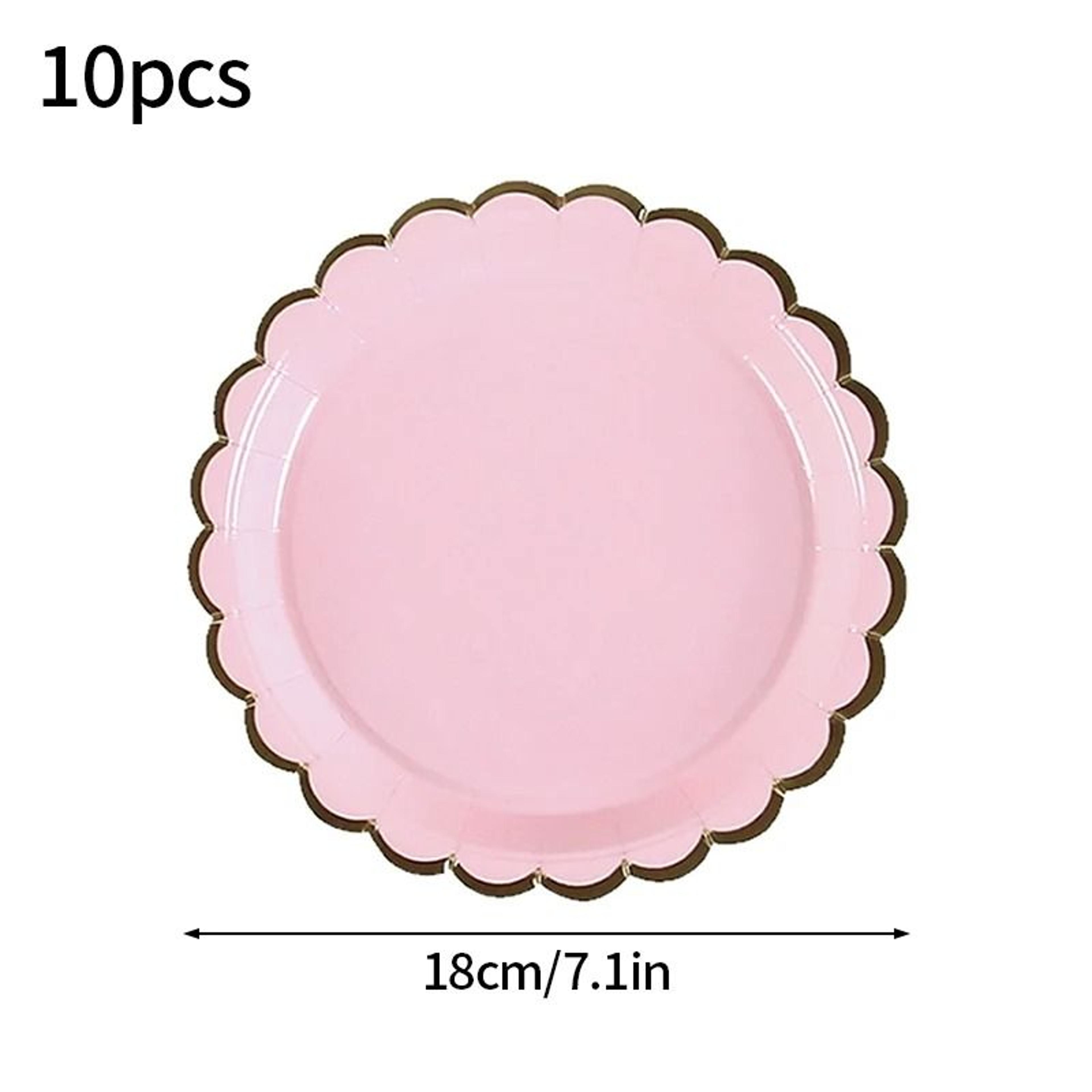 Solid Color Disposable Party Tableware Paper Plates And Cups Set 4