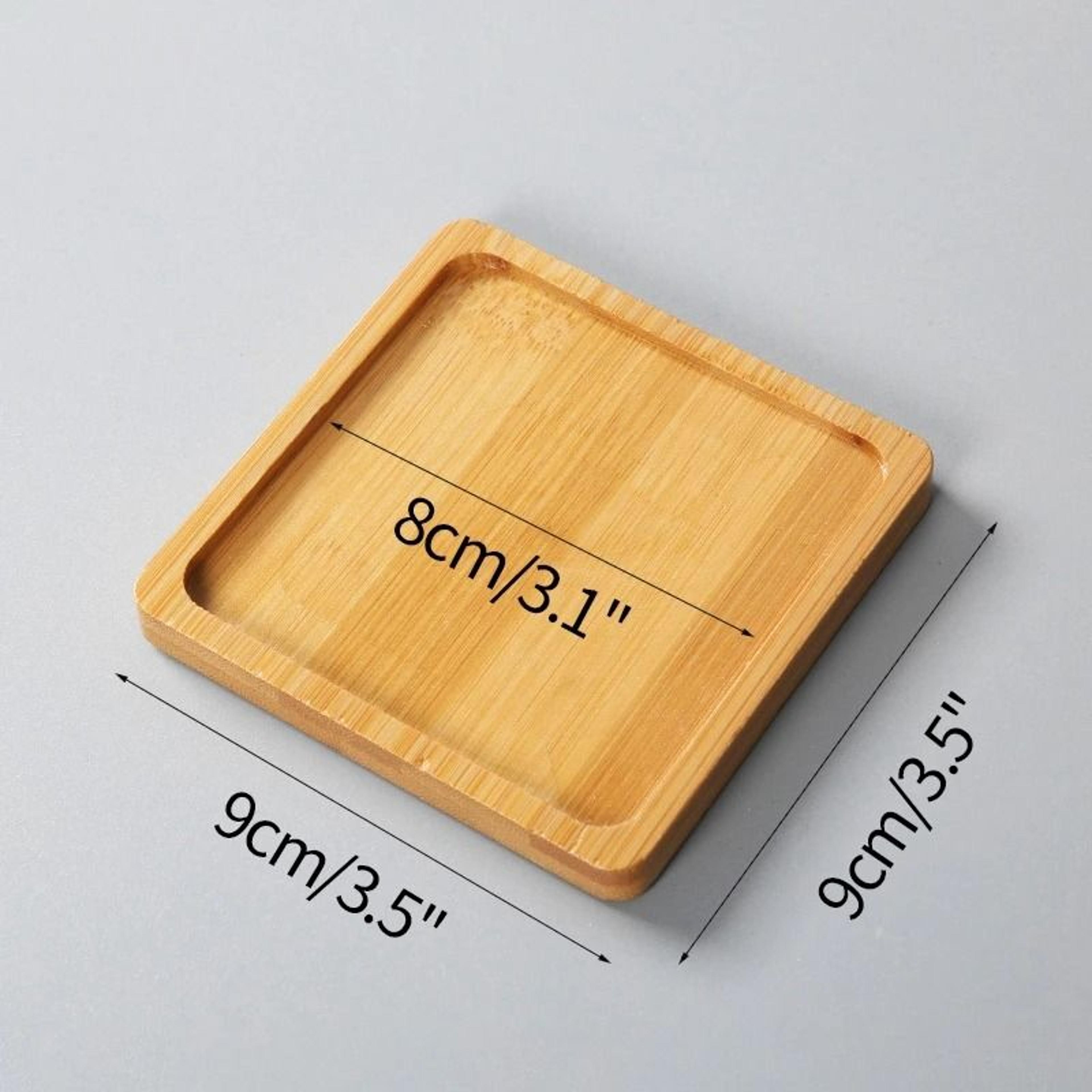 Mini Bamboo Tray Coaster Wood Saucer For Coffee Cups And Flower Pots 10