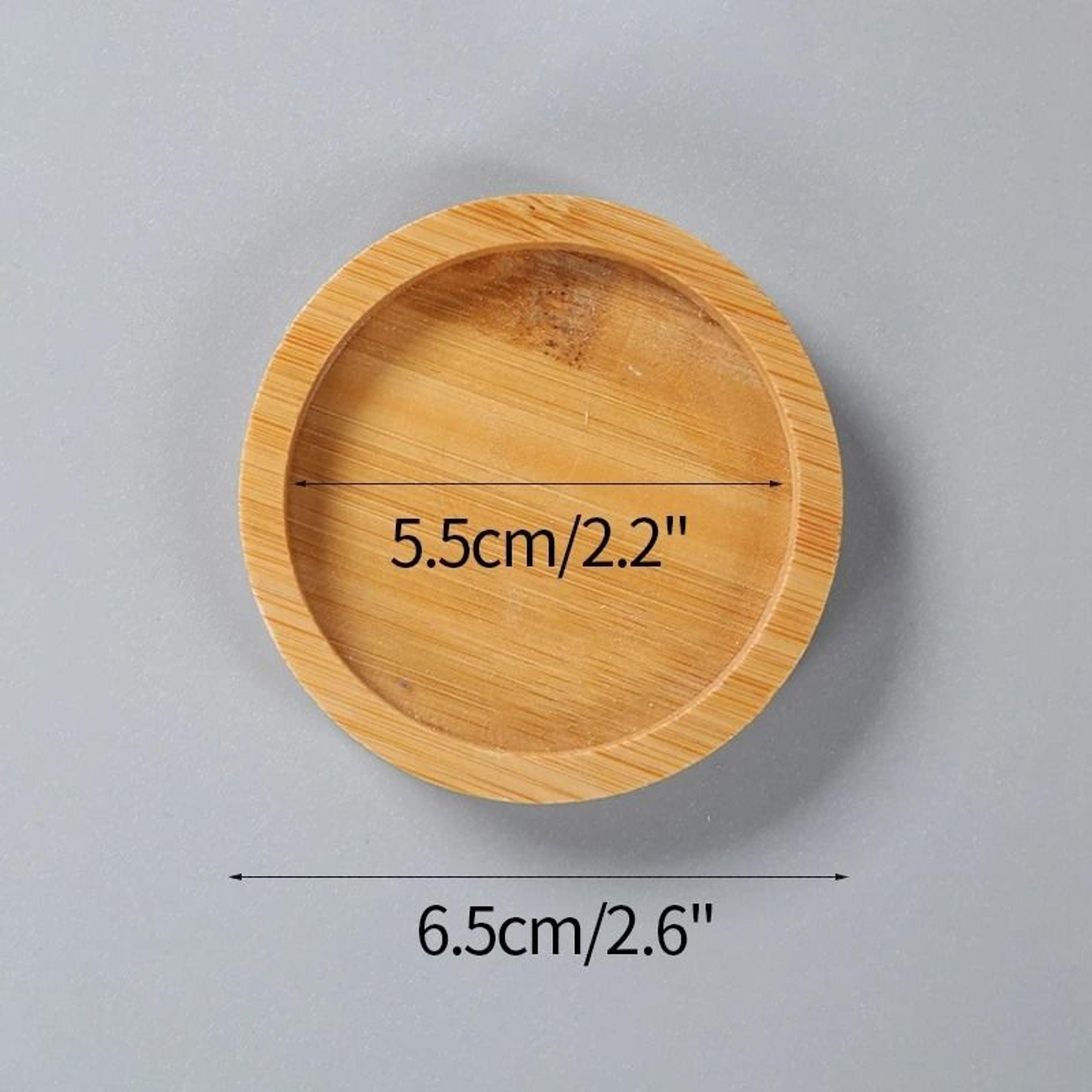 Mini Bamboo Tray Coaster Wood Saucer For Coffee Cups And Flower Pots 3