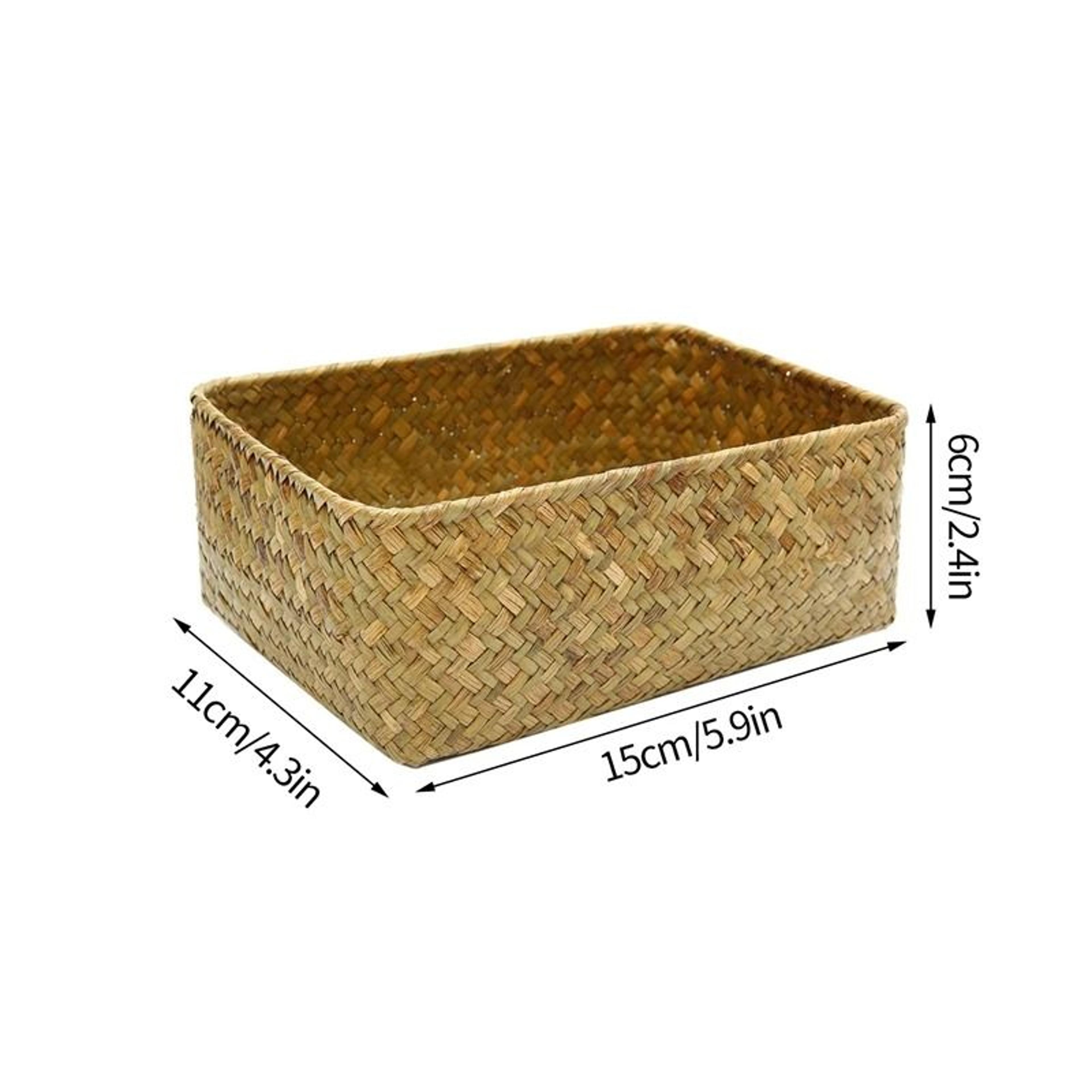 Woven Seagrass Rectangular Storage Basket For Home Organization 5