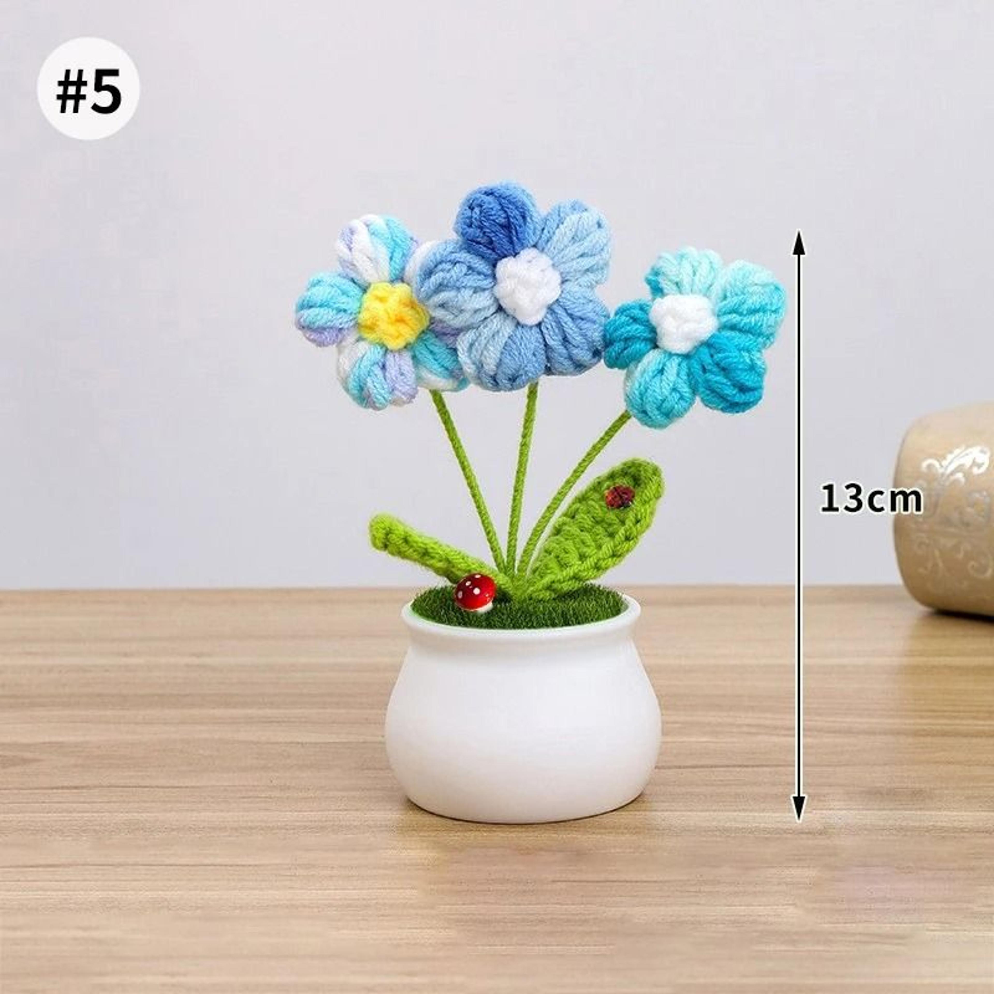 Handmade Crochet Sunflower Artificial Flower For Desk Decor And Gifts 9