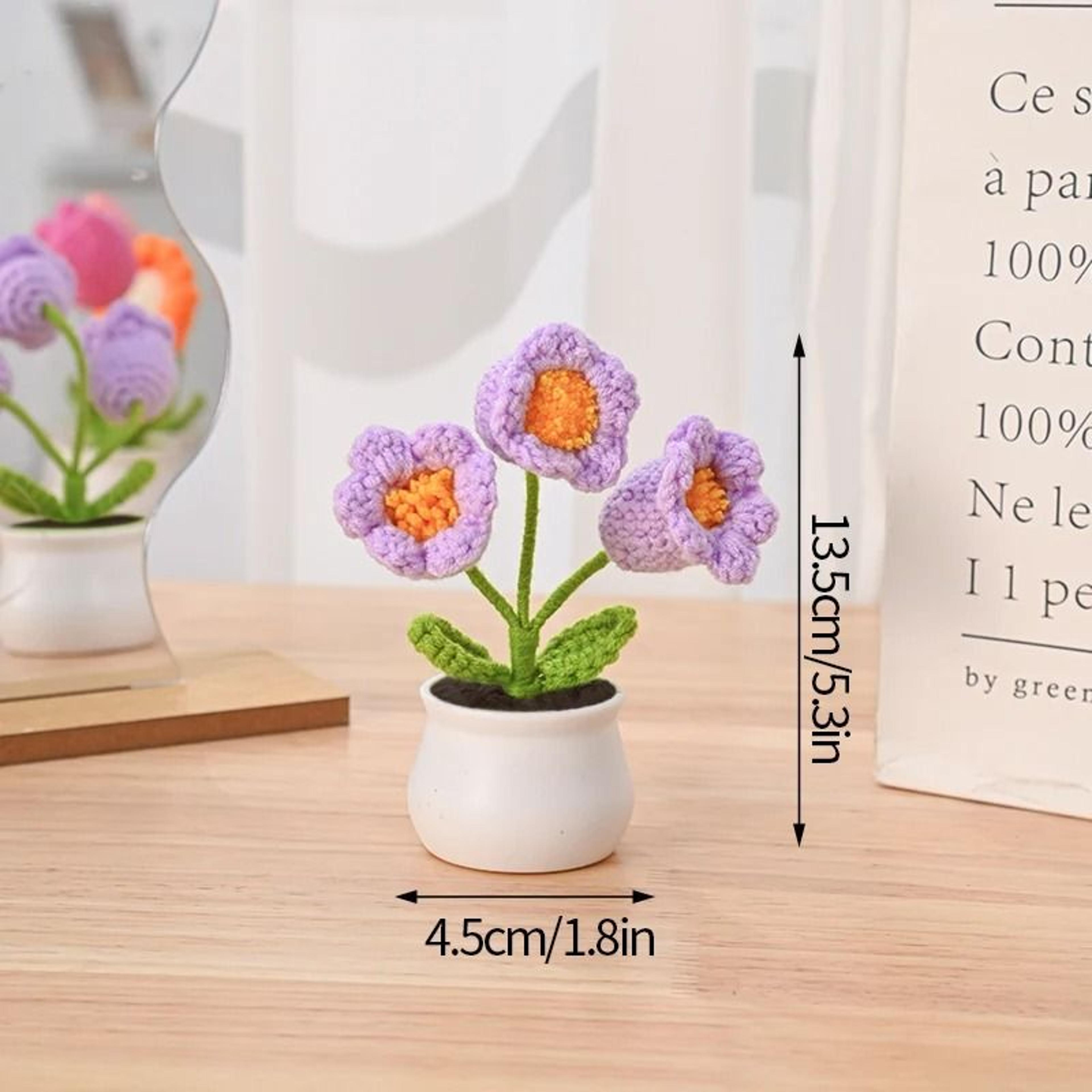 Handmade Crochet Sunflower Artificial Flower For Desk Decor And Gifts 15