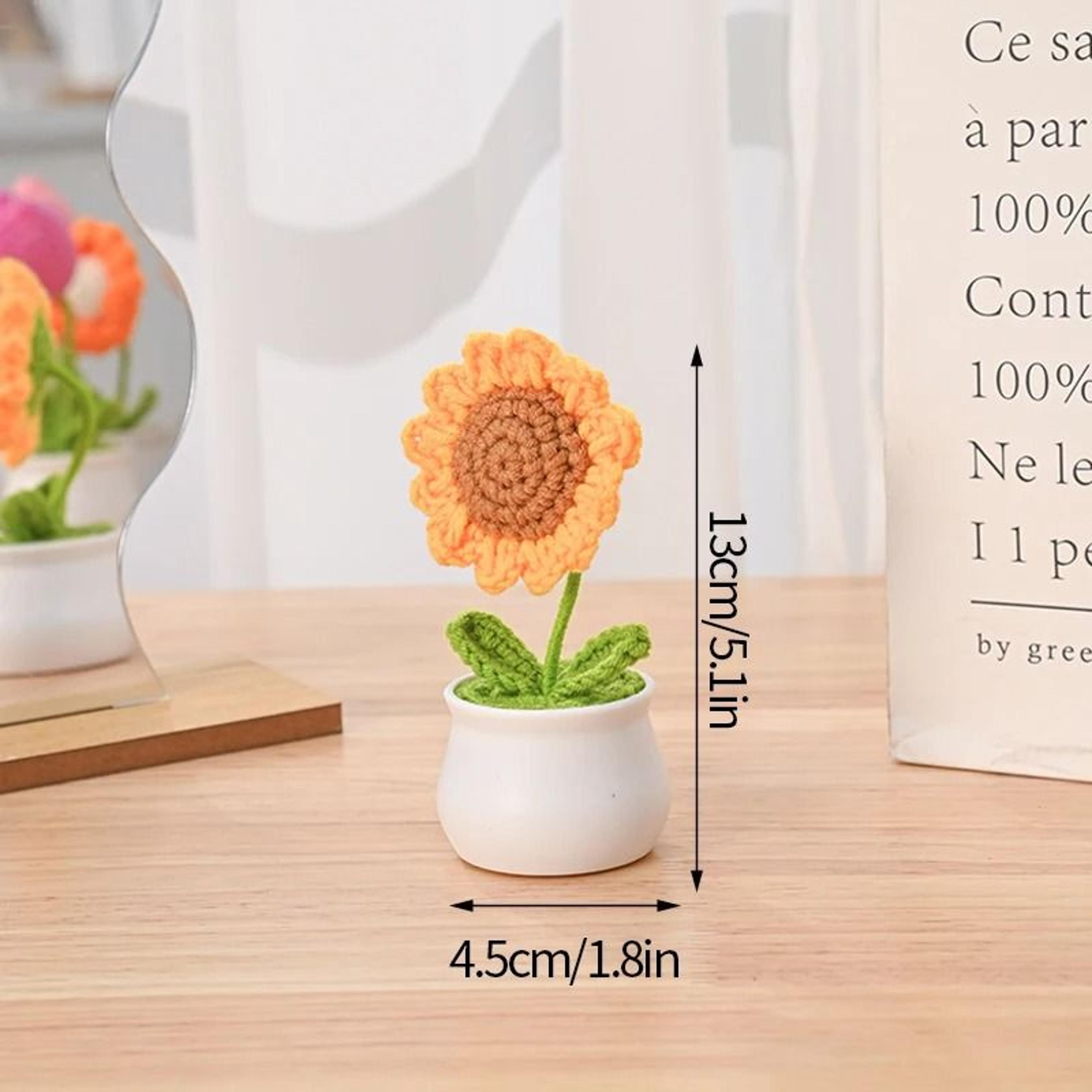 Handmade Crochet Sunflower Artificial Flower For Desk Decor And Gifts 26