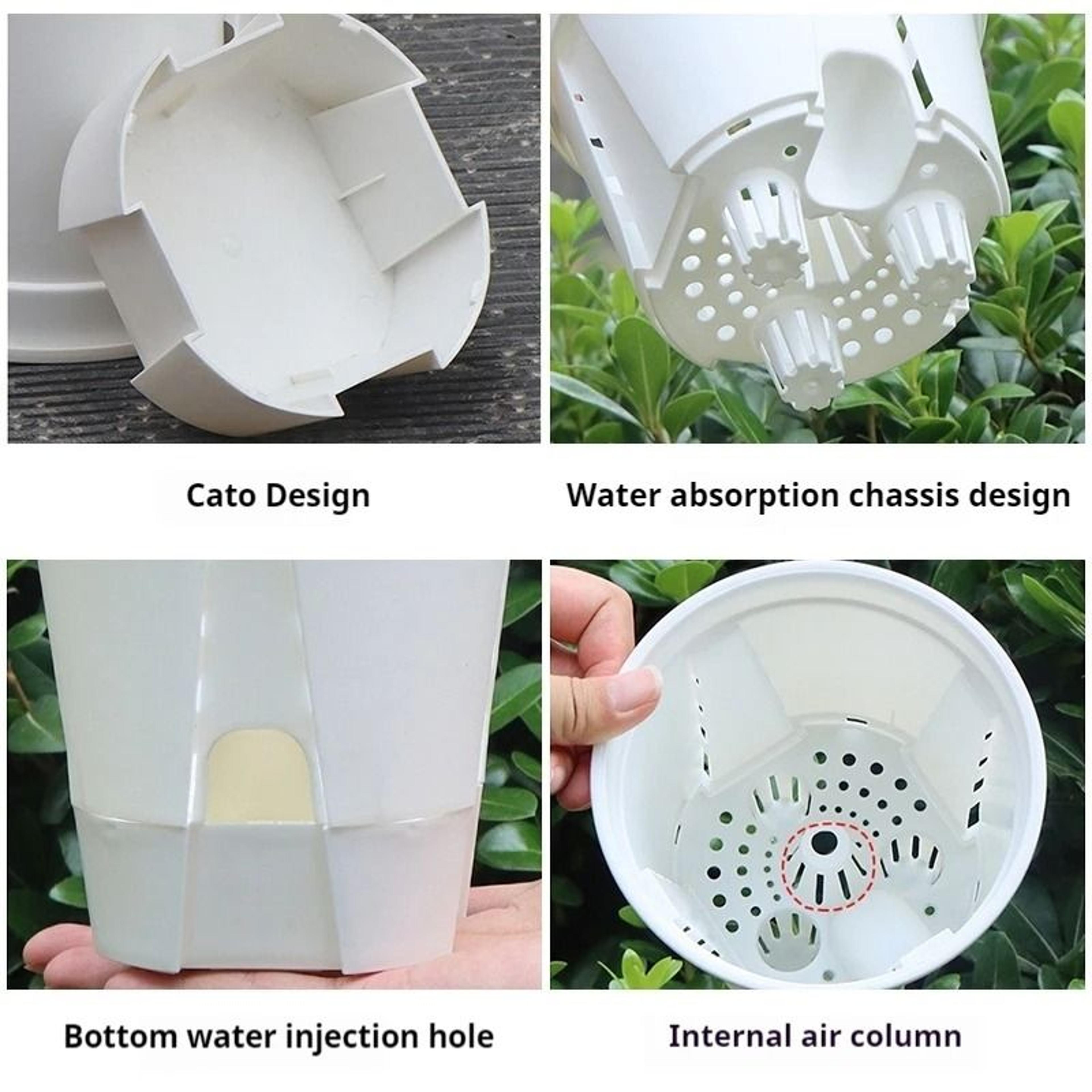 Transparent Self Watering Plant Pot With Drainage For Indoor Outdoor Plants 14