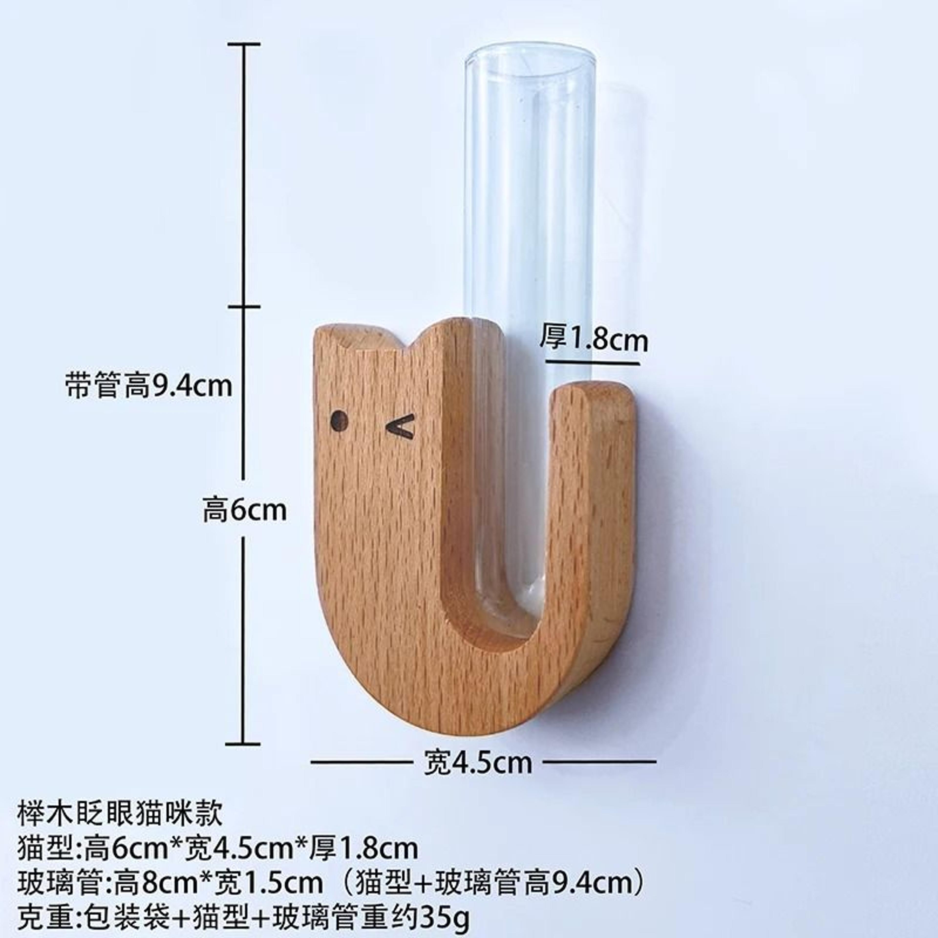 Cat Whisker Keepsake Jar Wooden Mini Vase Pet Memory Display 3