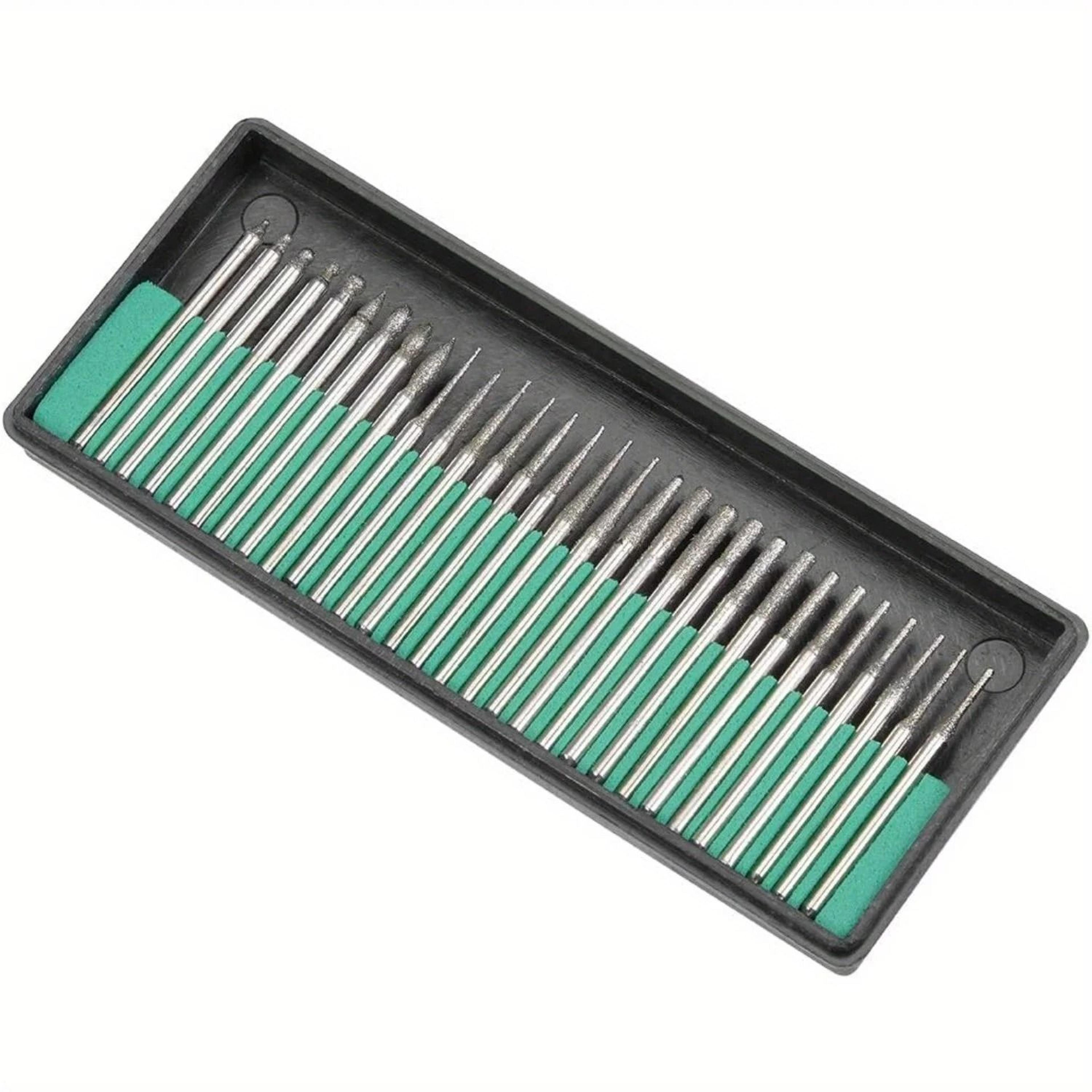 30 Piece Diamond Burr Drill Bit Set For Rotary Tools Metal And Wood Carving 4