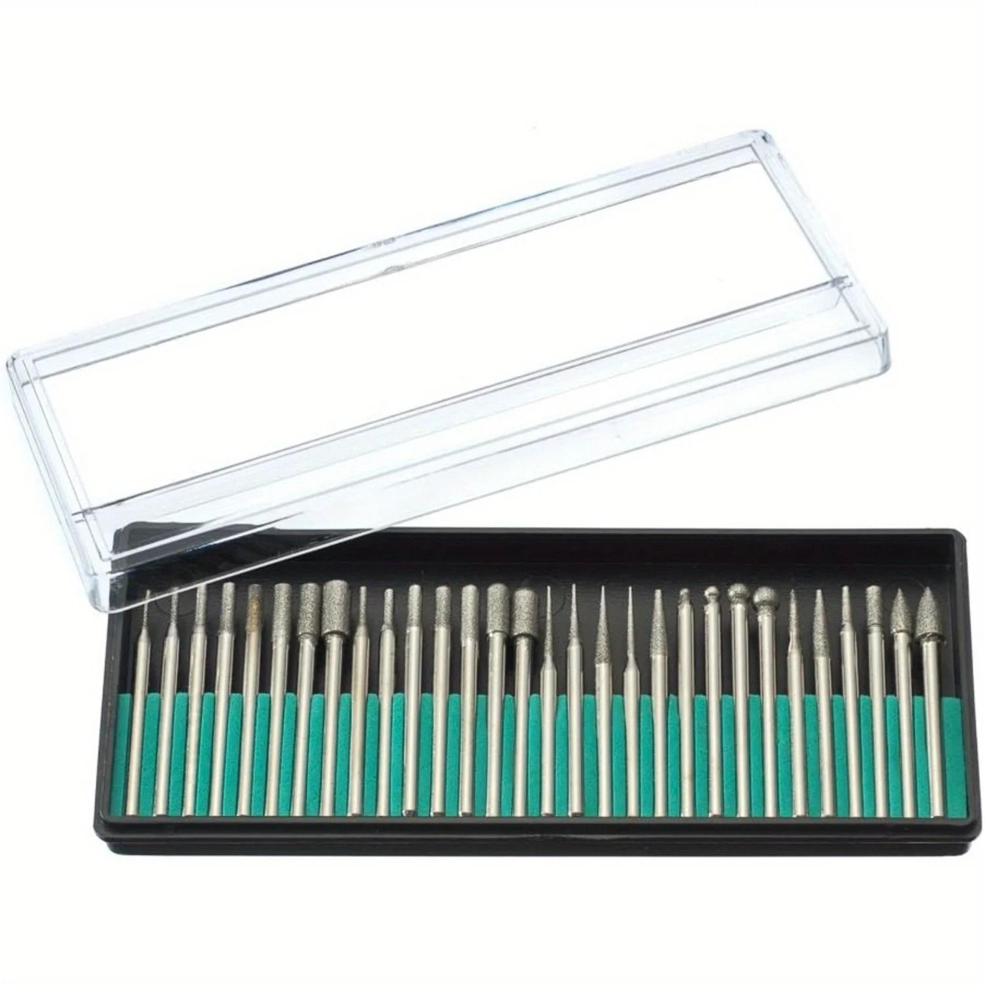 30 Piece Diamond Burr Drill Bit Set For Rotary Tools Metal And Wood Carving 1