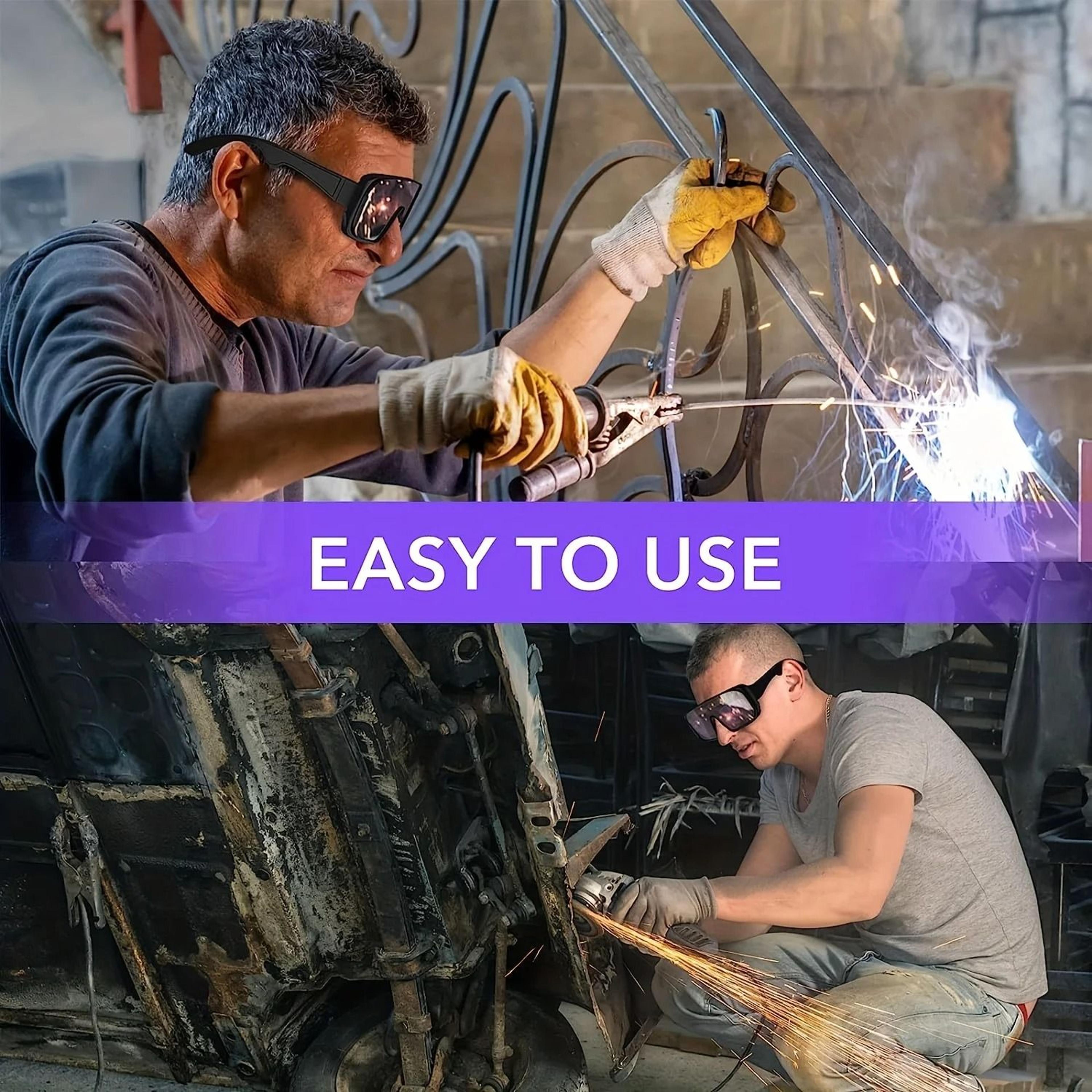 Solar Powered Auto Darkening Welding Glasses With Protective Film Set 2
